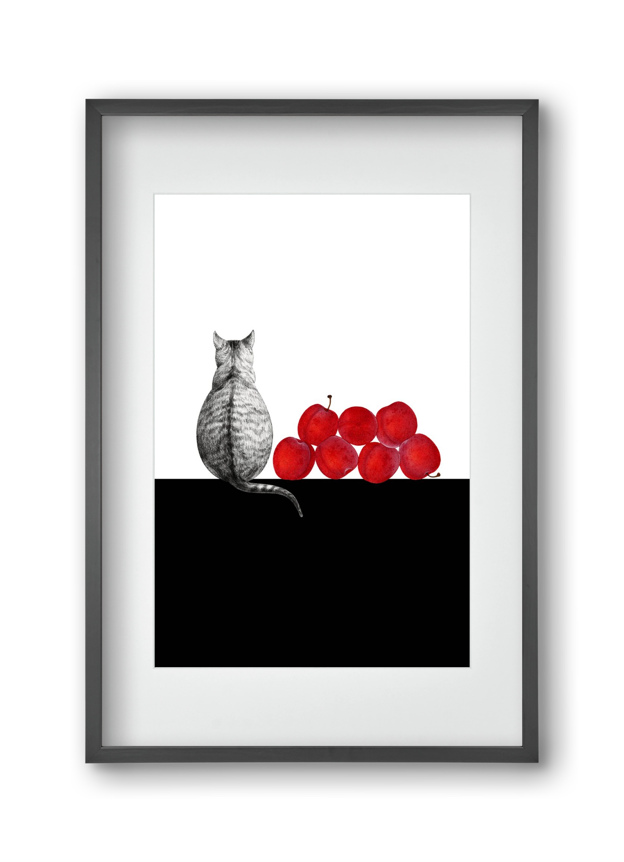 Waiting, 30x45 cm (20x30 cm), Fekete keret, paszpartuval