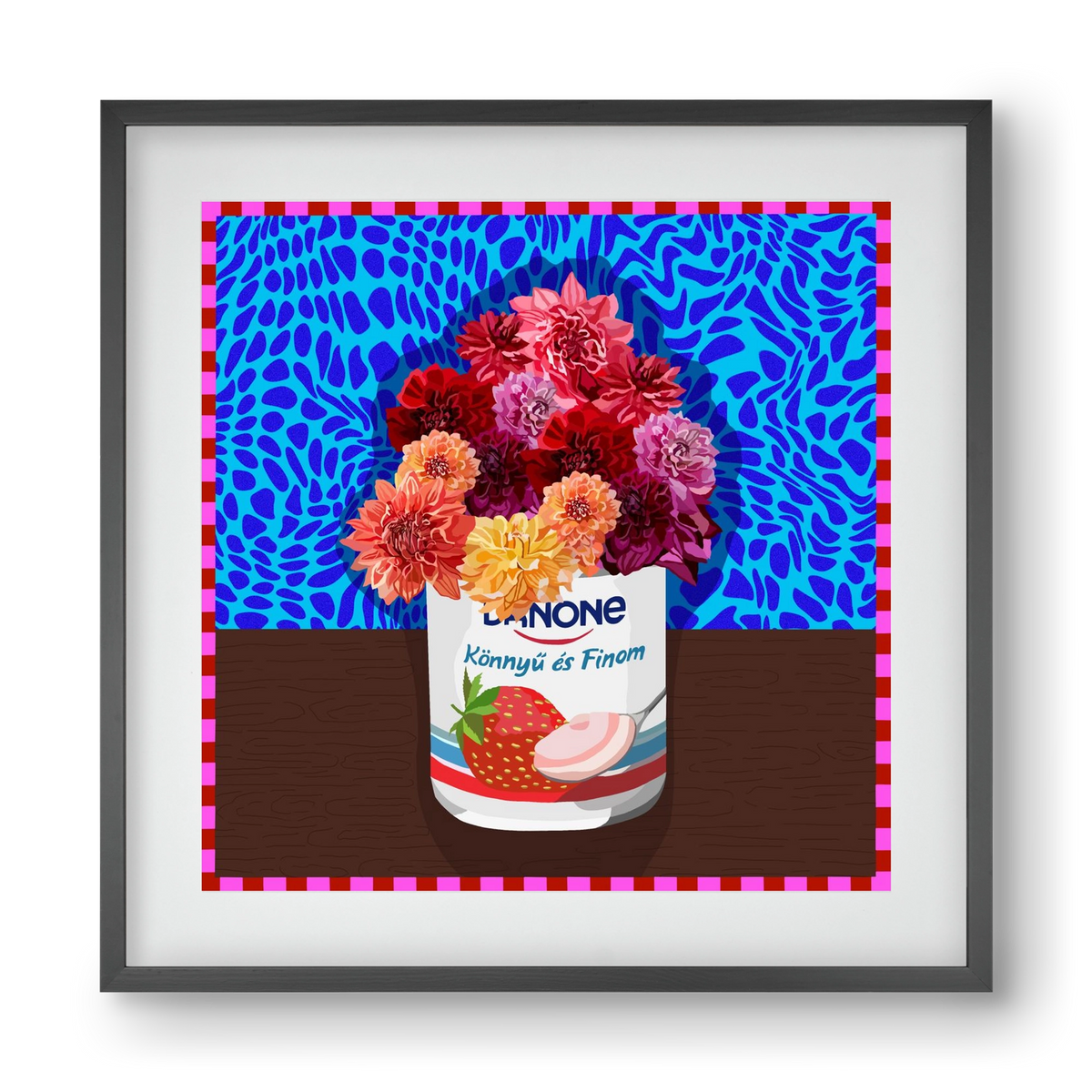 Könnyű és finom, 40x40 cm (30x30 cm), Fekete keret, paszpartuval