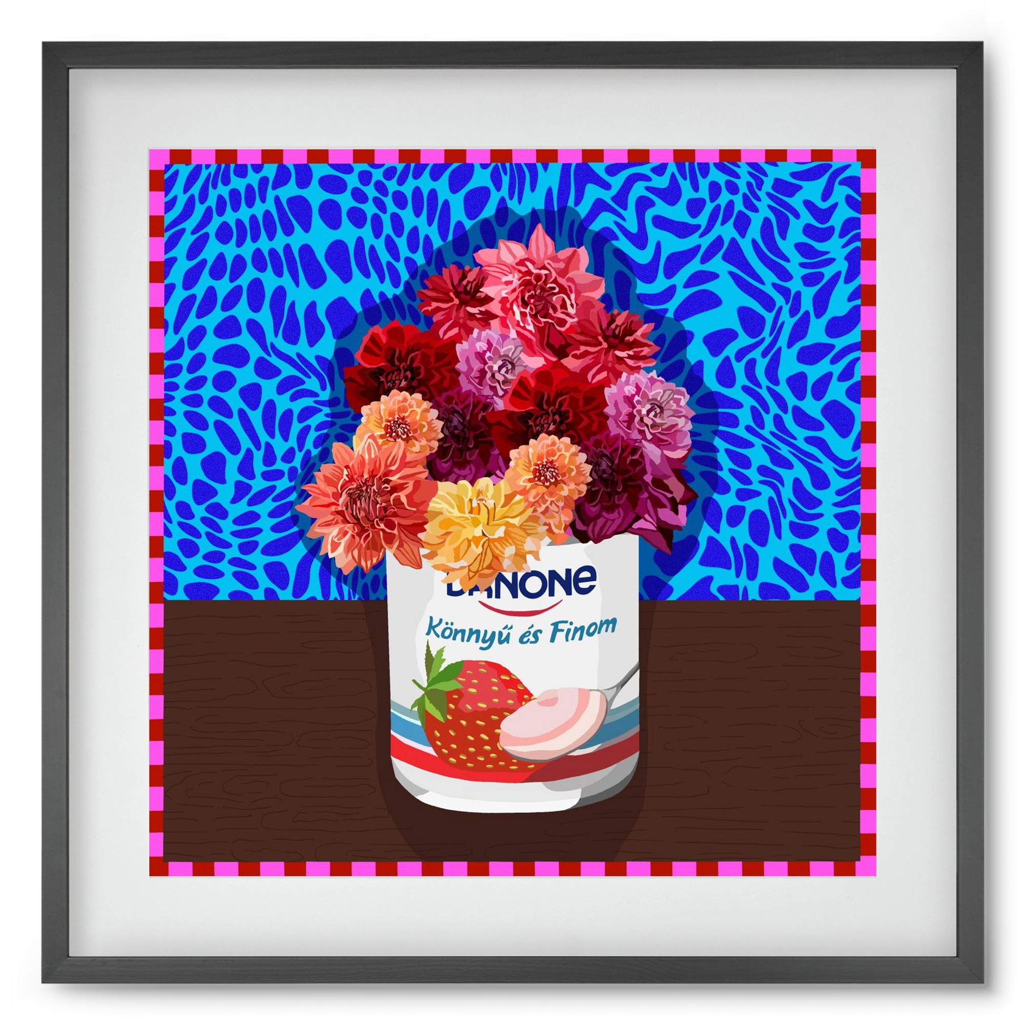 Könnyű és finom, 50x50 cm (40x40 cm), Fekete keret, paszpartuval