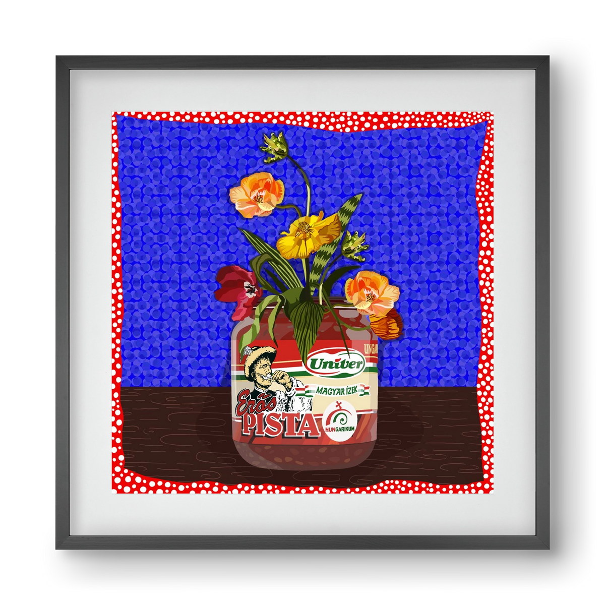 Életed fűszere, 40x40 cm (30x30 cm), Fekete keret, paszpartuval