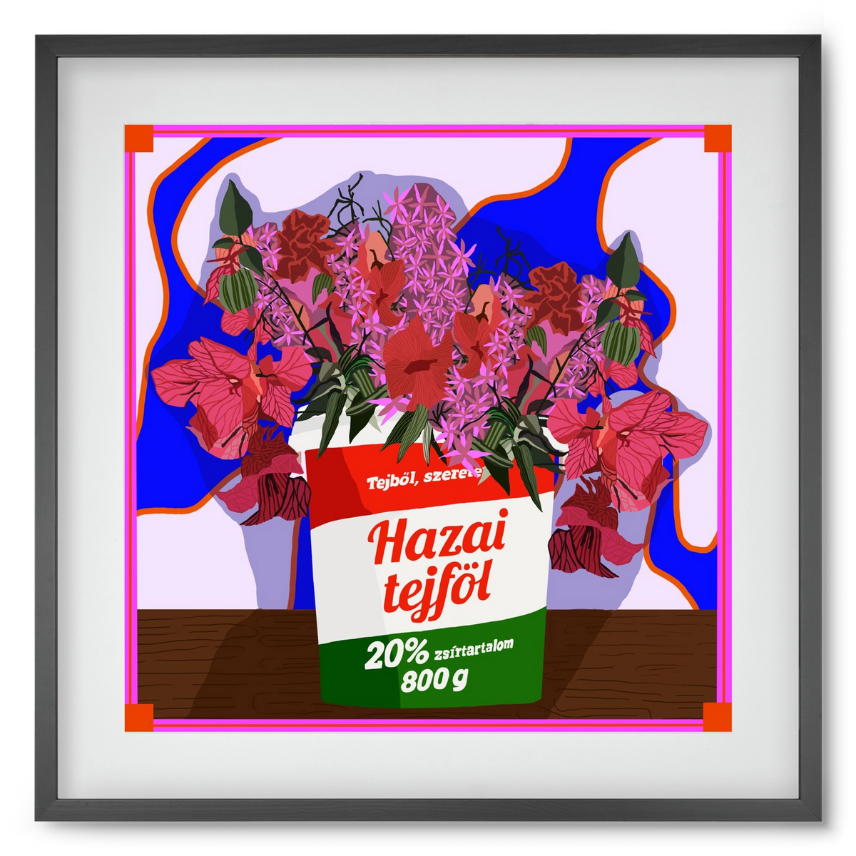 Hazai ízek, 50x50 cm (40x40 cm), Fekete keret, paszpartuval