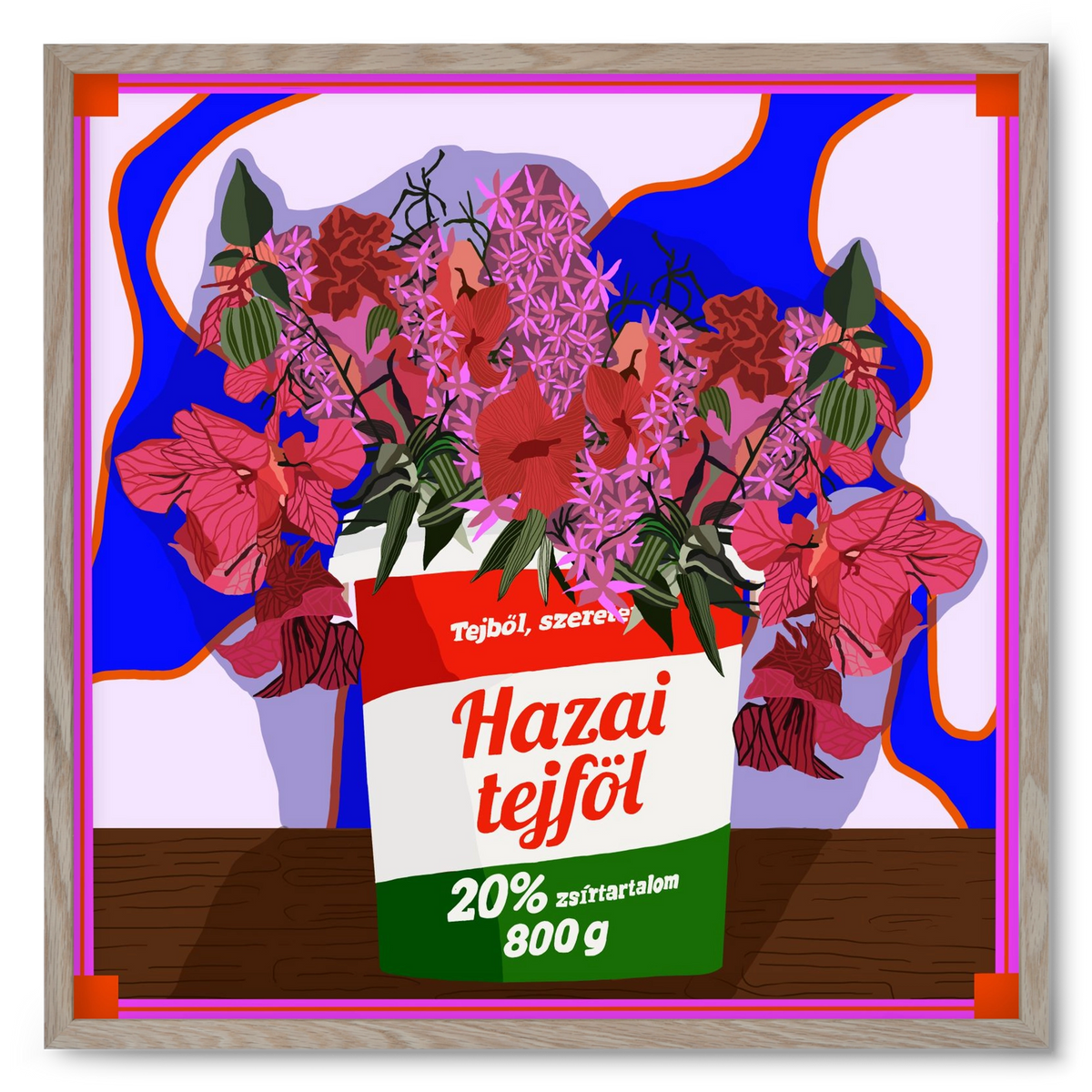 Hazai ízek, 50x50 cm (50x50 cm), Tölgy keret