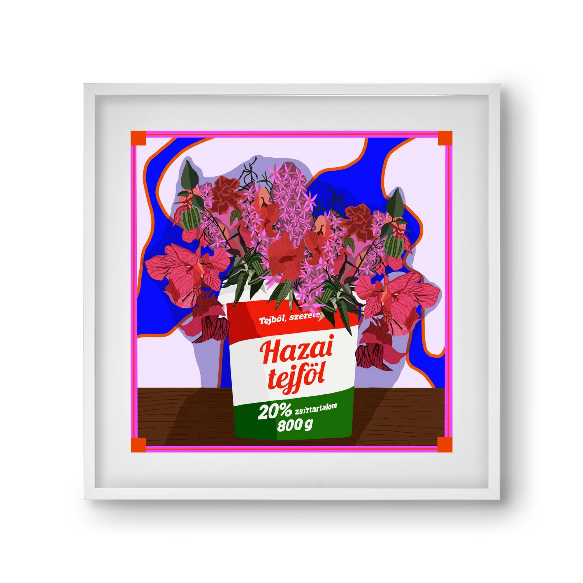 Hazai ízek, 30x30 cm (20x20 cm), Fehér keret, paszpartuval