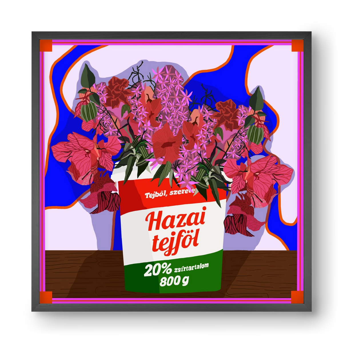 Hazai ízek, 40x40 cm (40x40 cm), Fekete keret