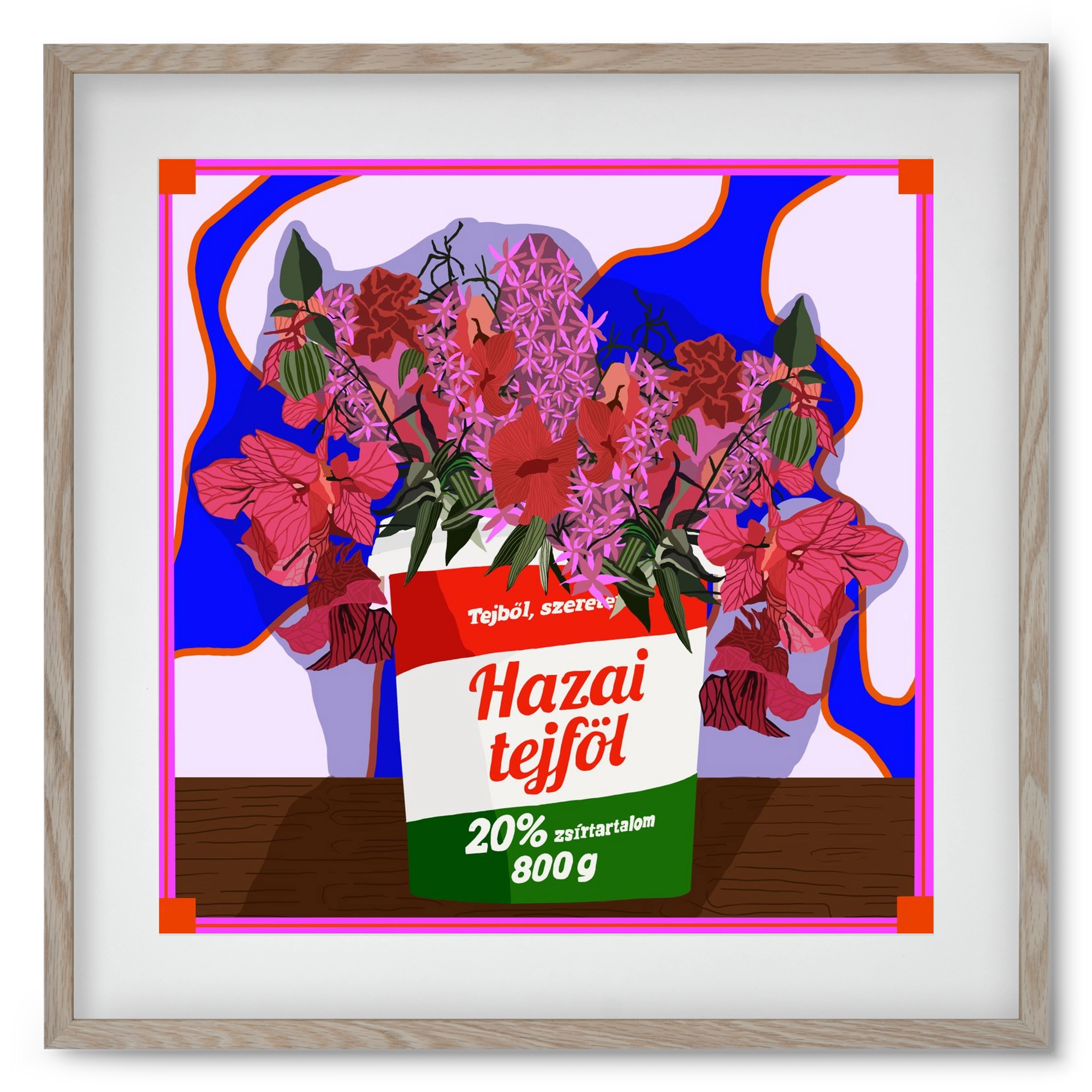 Hazai ízek, 50x50 cm (40x40 cm), Tölgy keret, paszpartuval