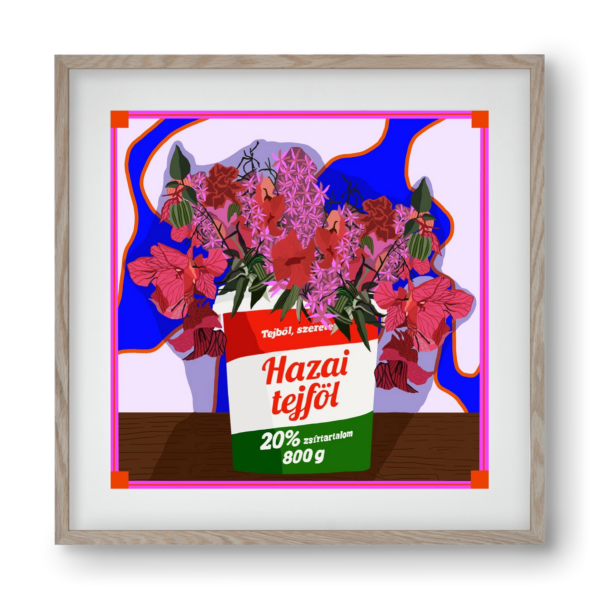 Hazai ízek, 40x40 cm (30x30 cm), Tölgy keret, paszpartuval