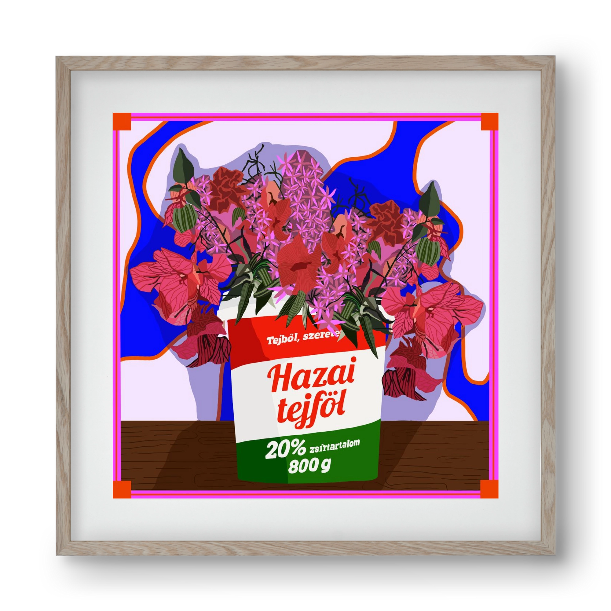 Hazai ízek, 40x40 cm (30x30 cm), Tölgy keret, paszpartuval