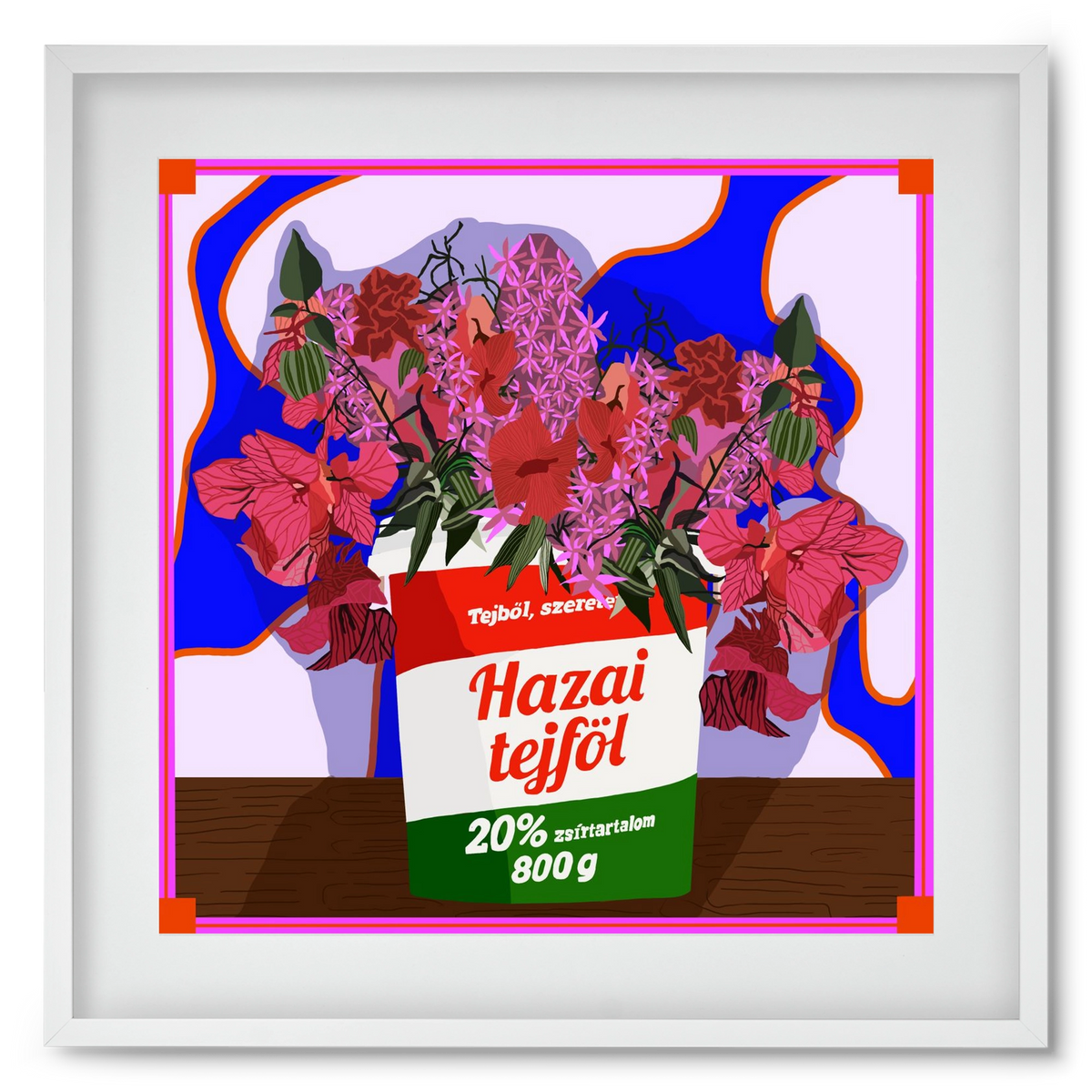 Hazai ízek, 50x50 cm (40x40 cm), Fehér keret, paszpartuval