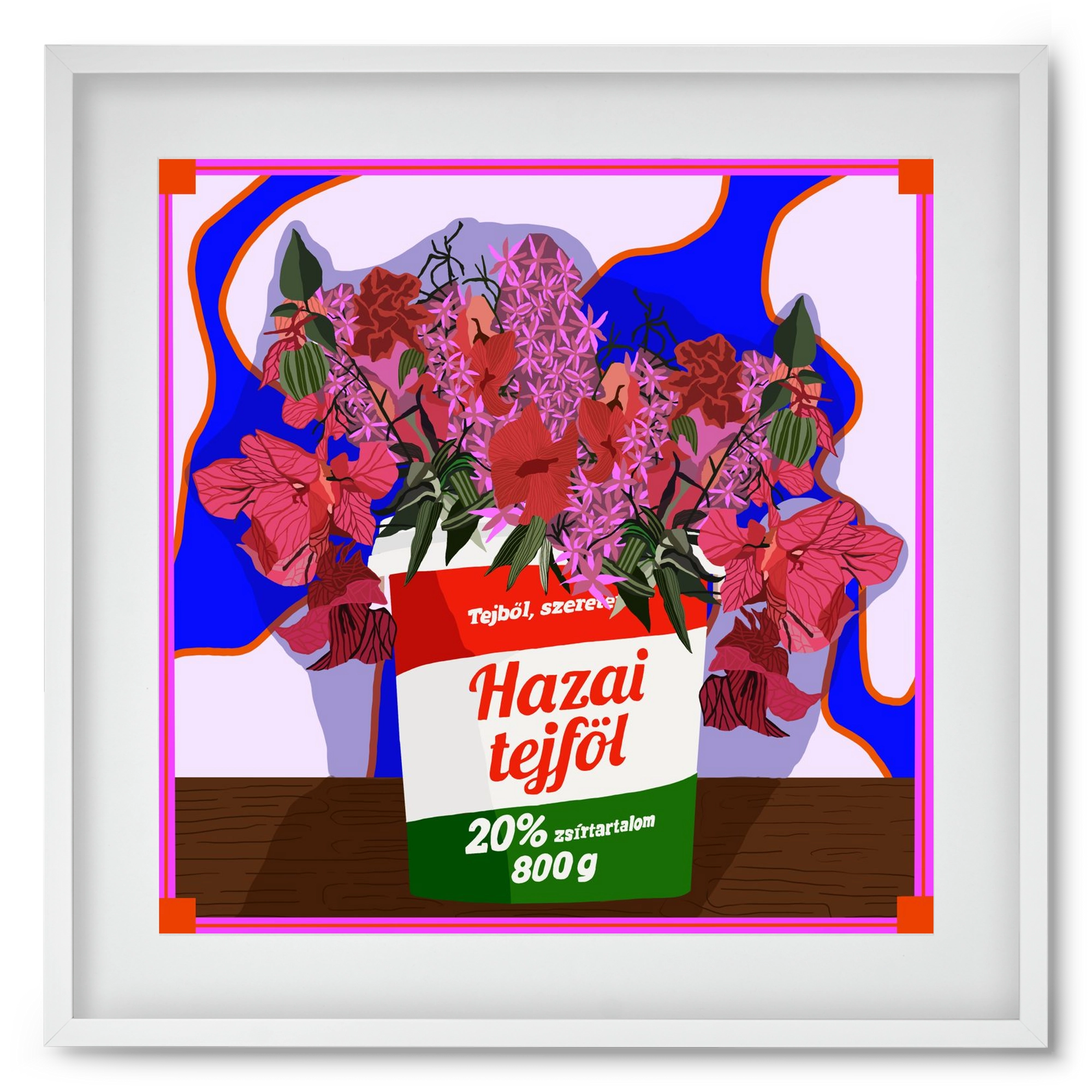 Hazai ízek, 50x50 cm (40x40 cm), Fehér keret, paszpartuval