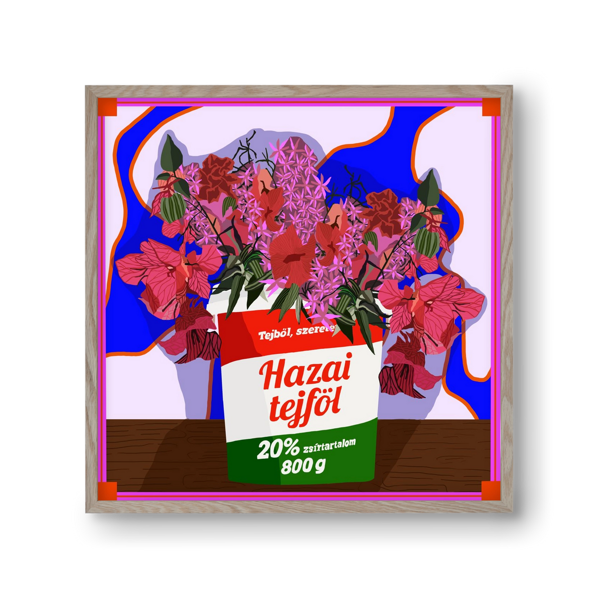 Hazai ízek, 30x30 cm (30x30 cm), Tölgy keret