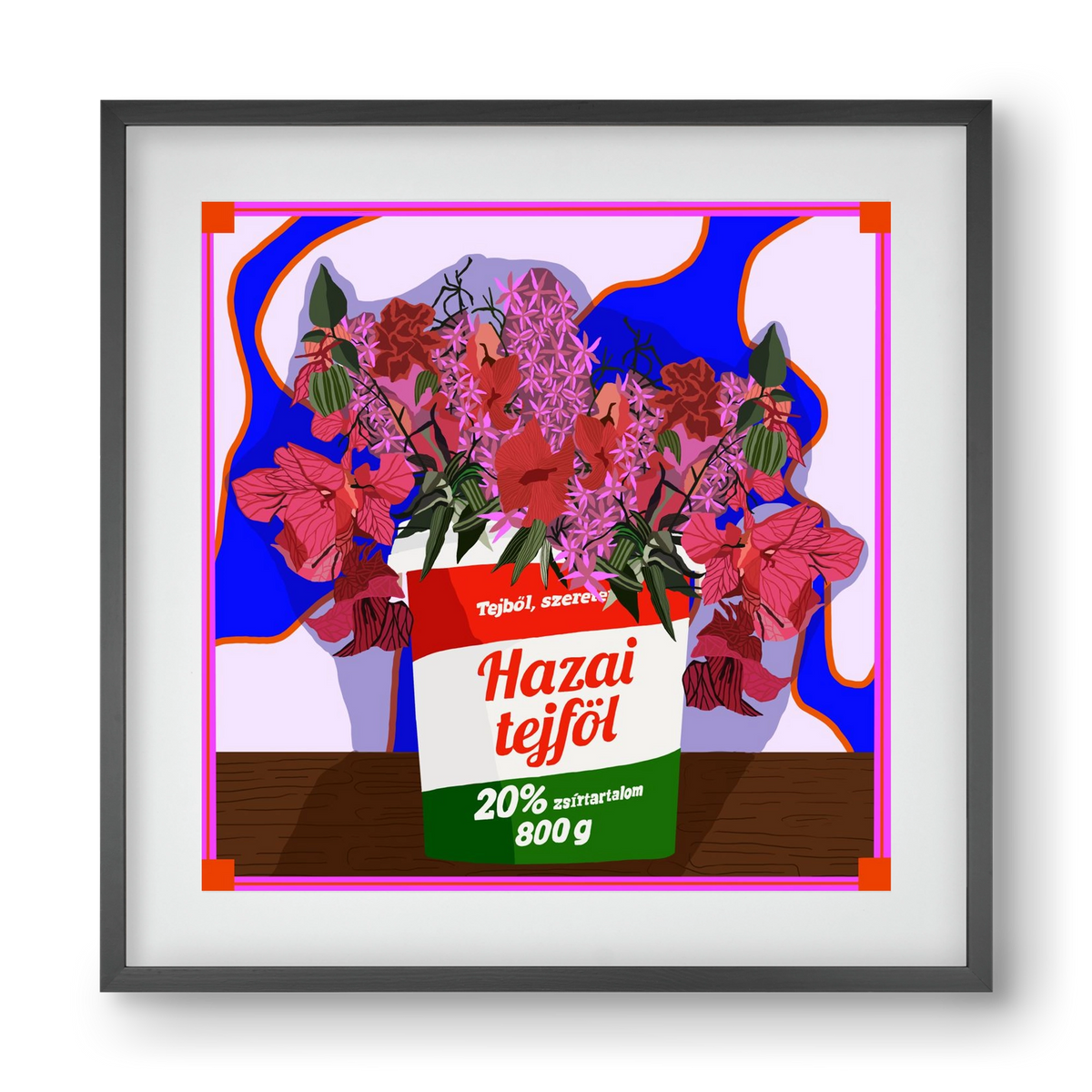 Hazai ízek, 40x40 cm (30x30 cm), Fekete keret, paszpartuval