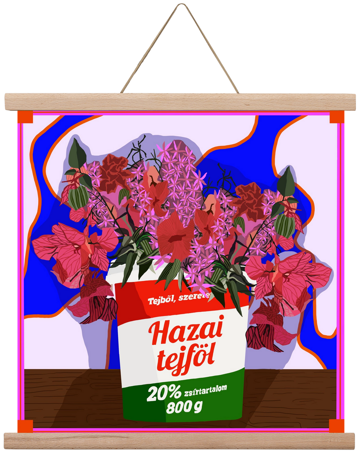 Hazai ízek, 40x40 cm (40x40 cm), Tölgy akasztó