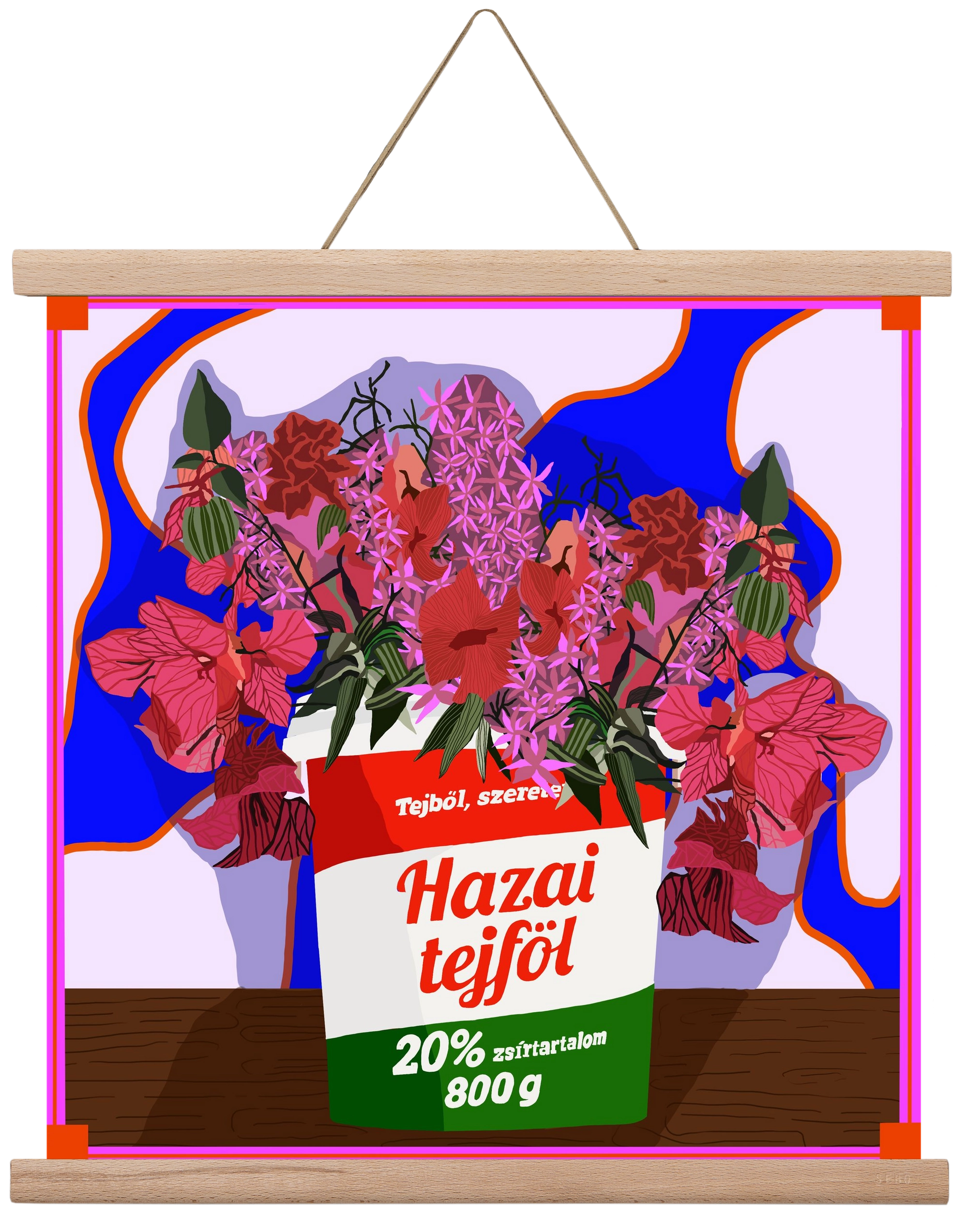 Hazai ízek, 40x40 cm (40x40 cm), Tölgy akasztó