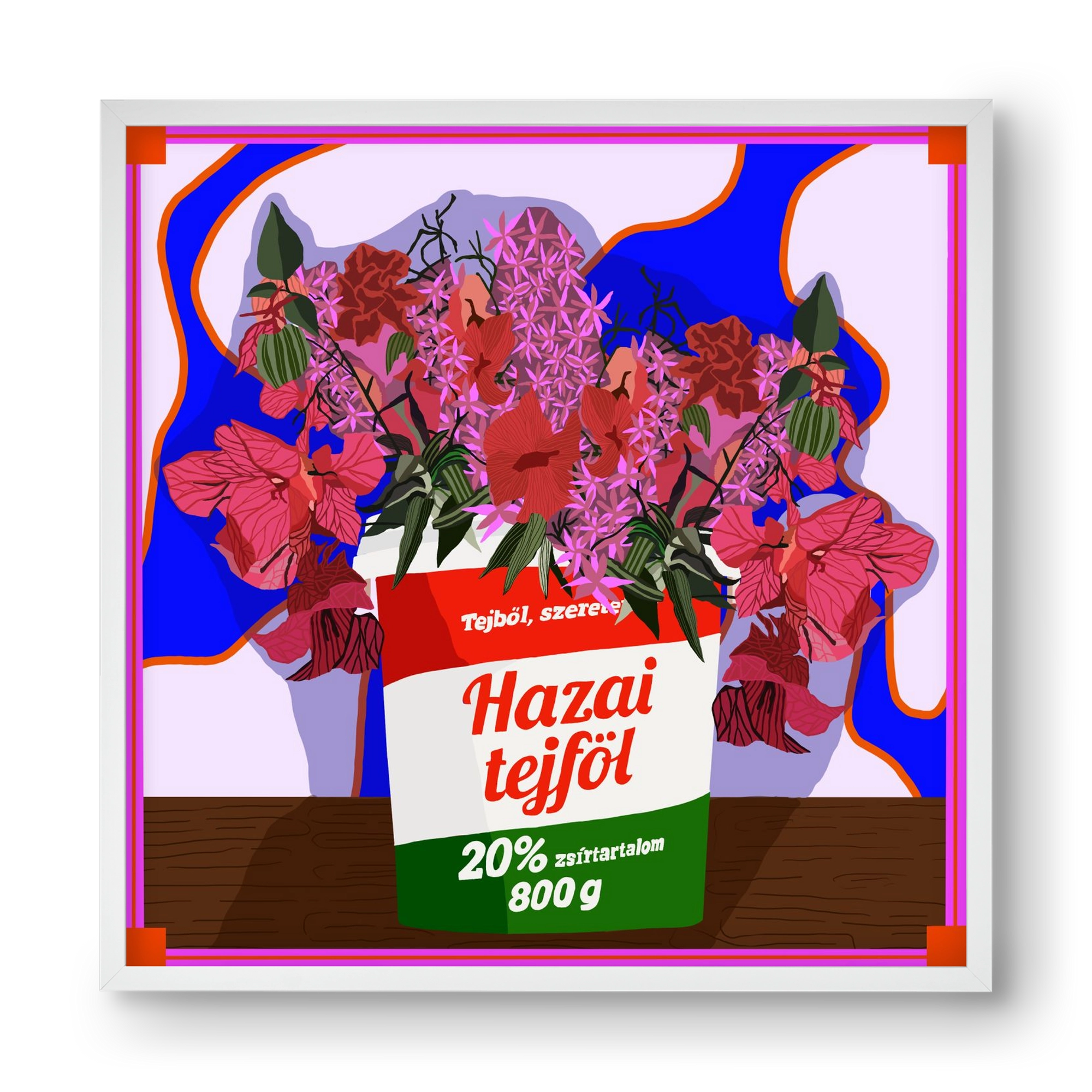 Hazai ízek, 40x40 cm (40x40 cm), Fehér keret