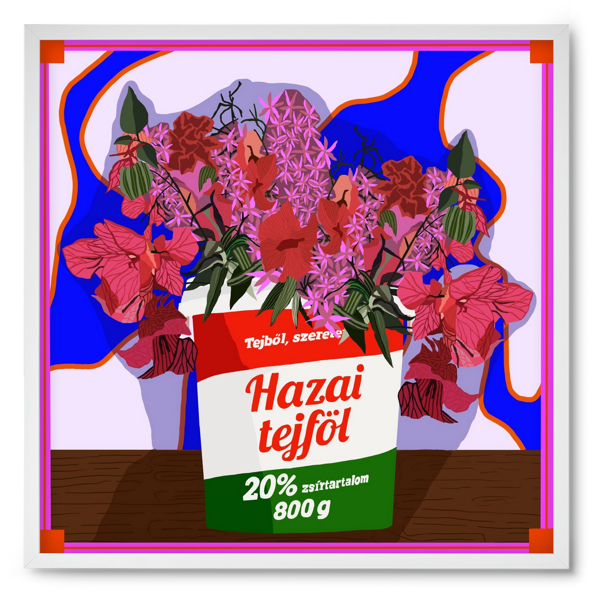 Hazai ízek, 50x50 cm (50x50 cm), Fehér keret