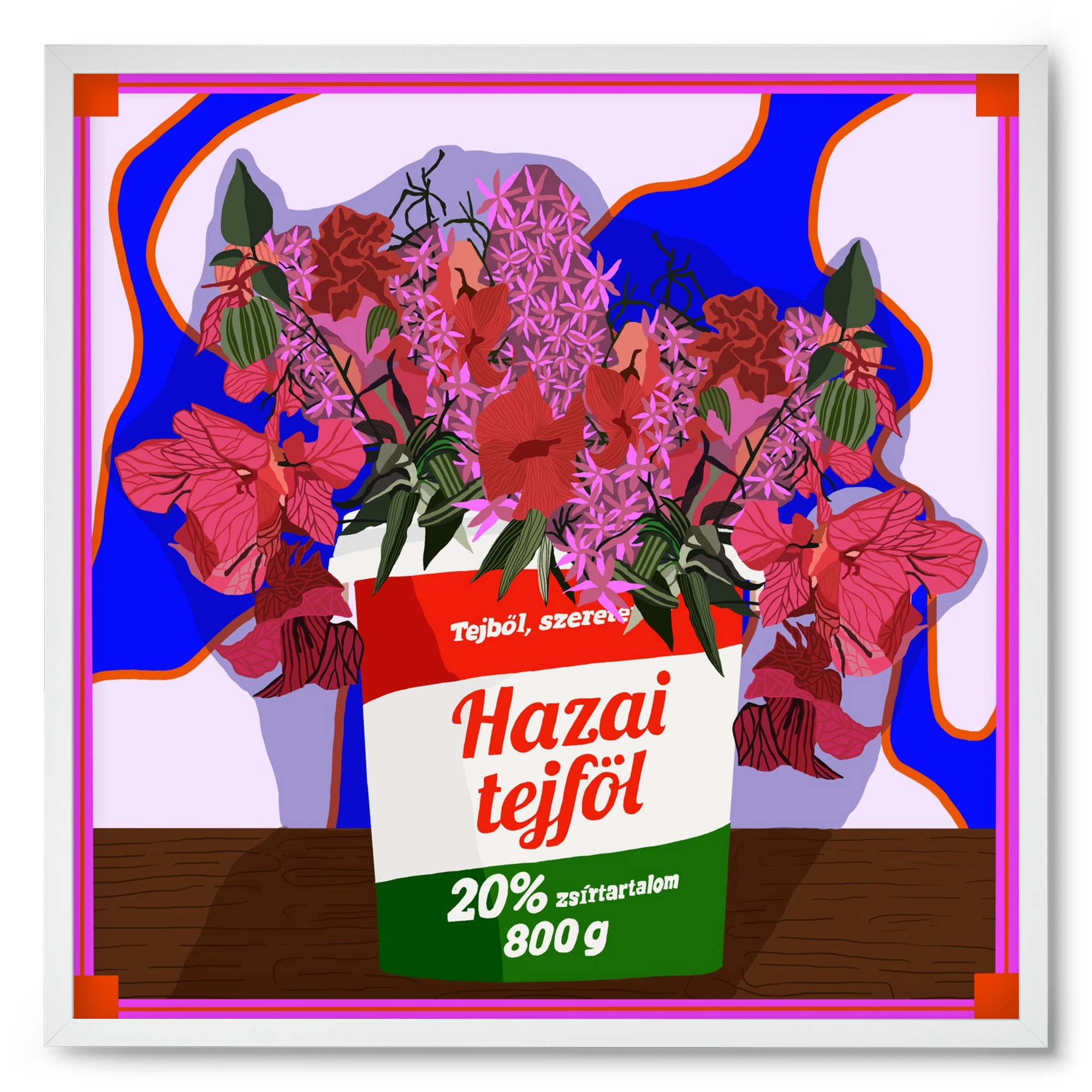 Hazai ízek, 50x50 cm (50x50 cm), Fehér keret