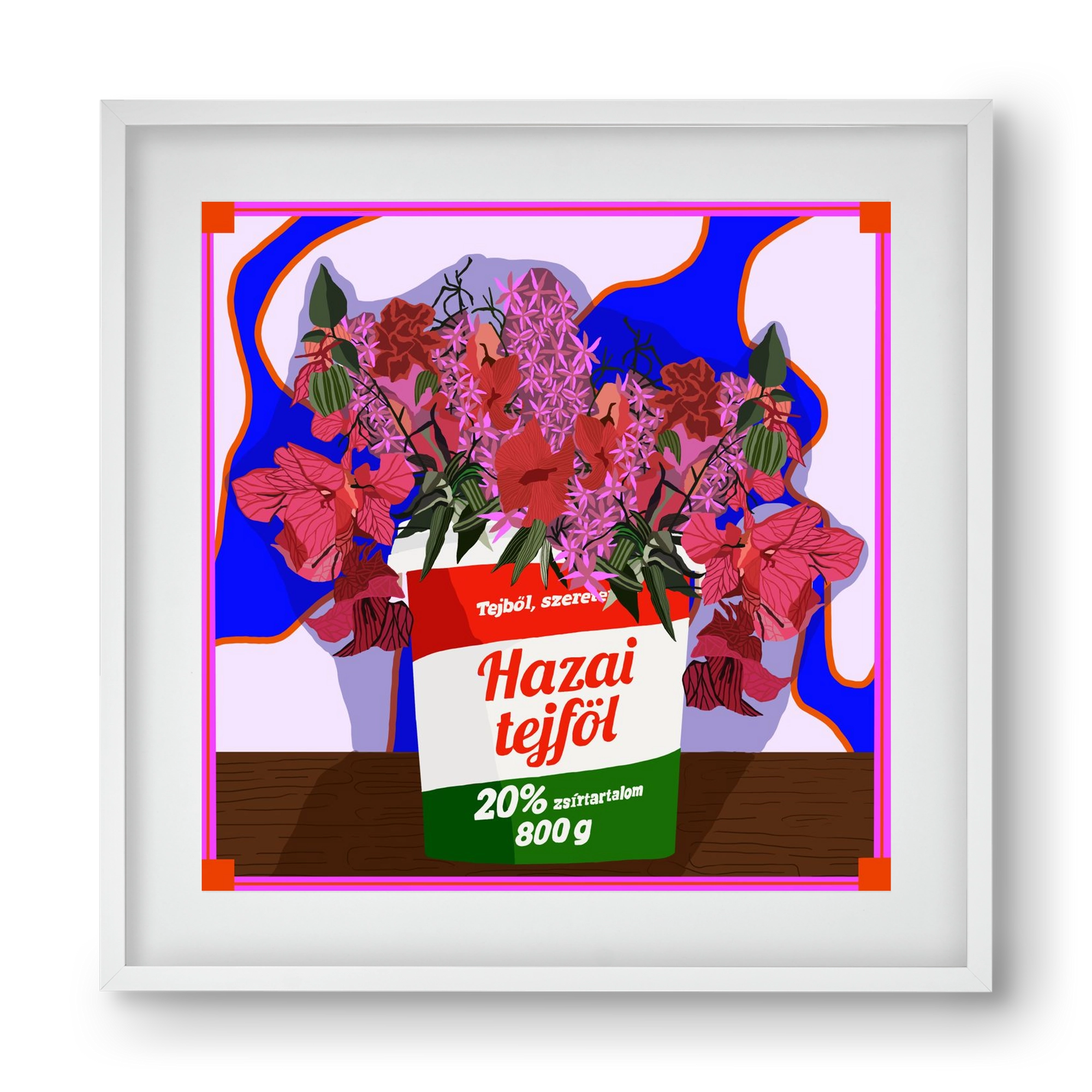 Hazai ízek, 40x40 cm (30x30 cm), Fehér keret, paszpartuval