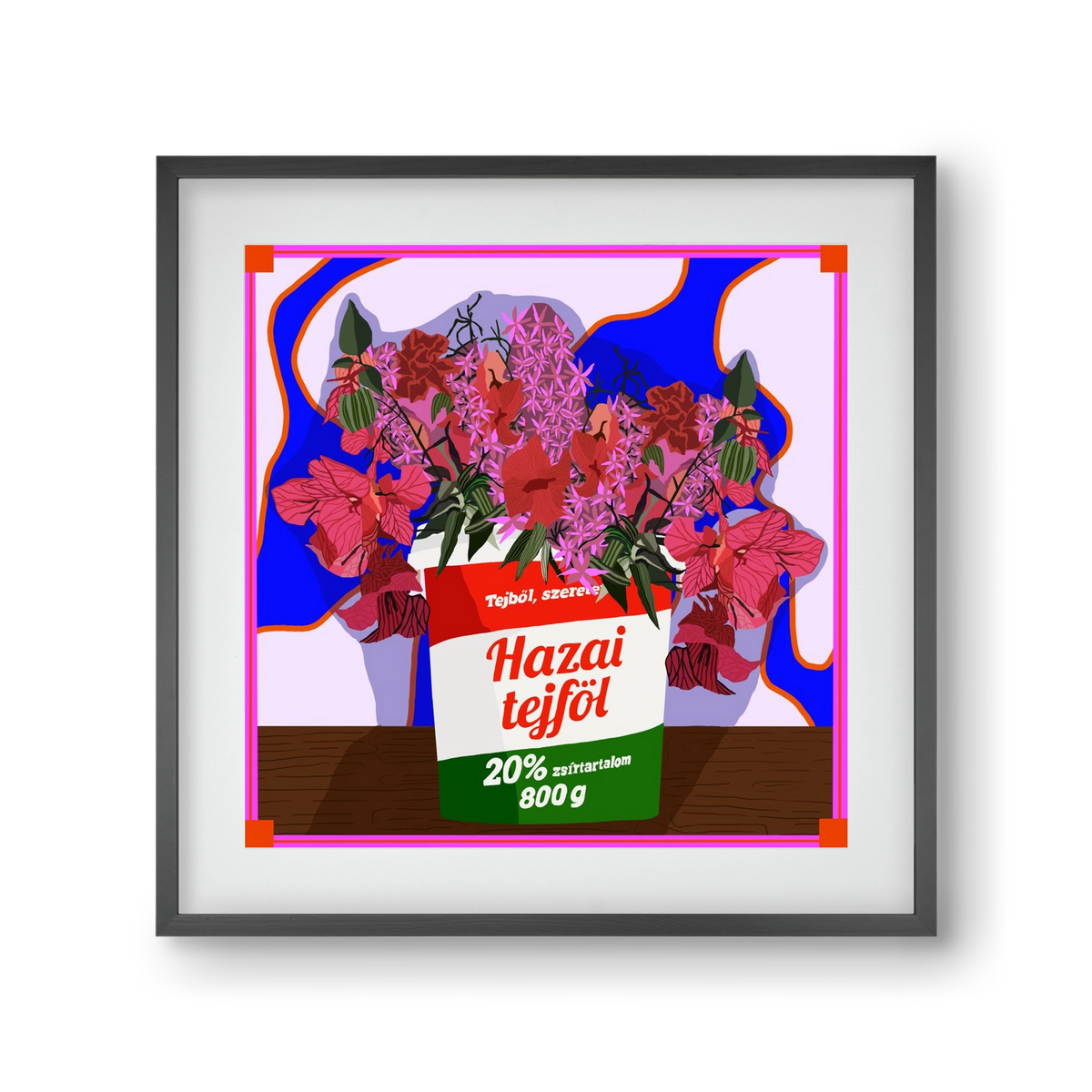 Hazai ízek, 30x30 cm (20x20 cm), Fekete keret, paszpartuval