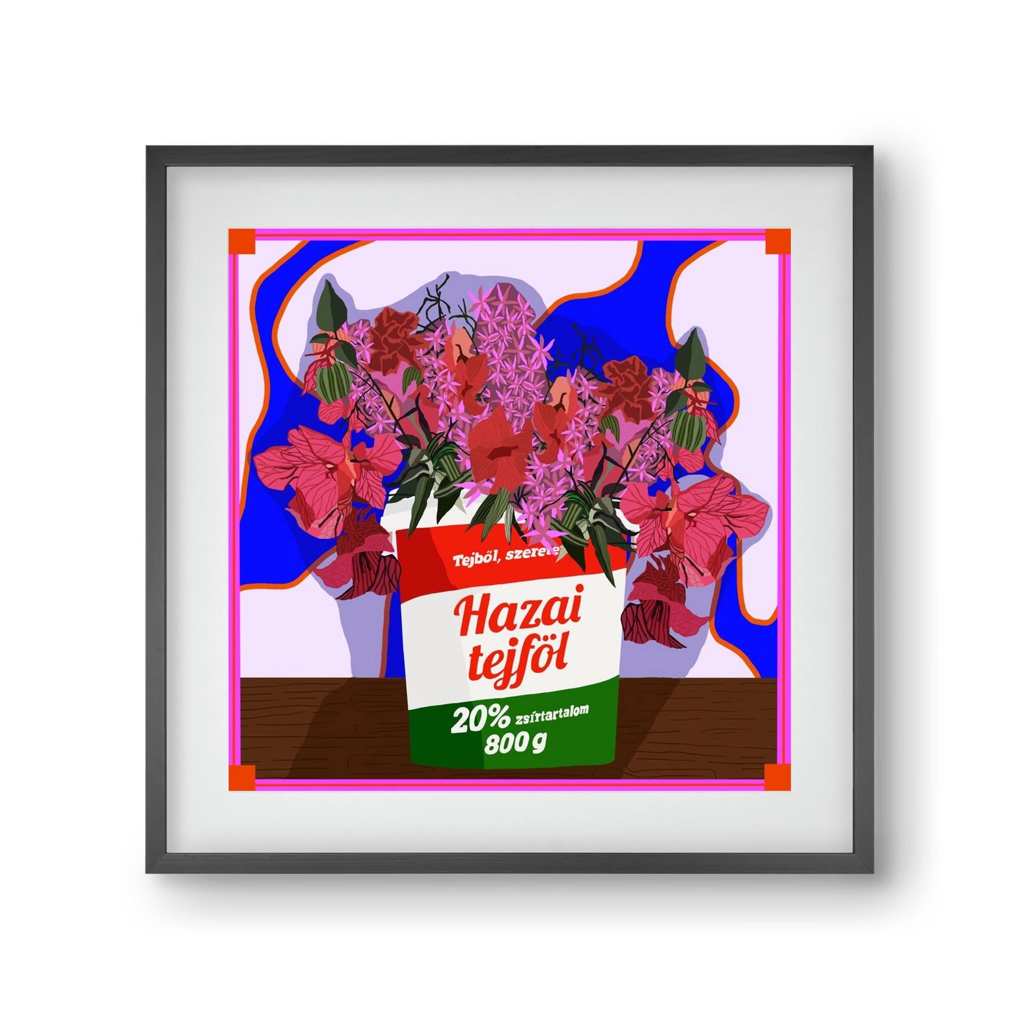 Hazai ízek, 30x30 cm (20x20 cm), Fekete keret, paszpartuval