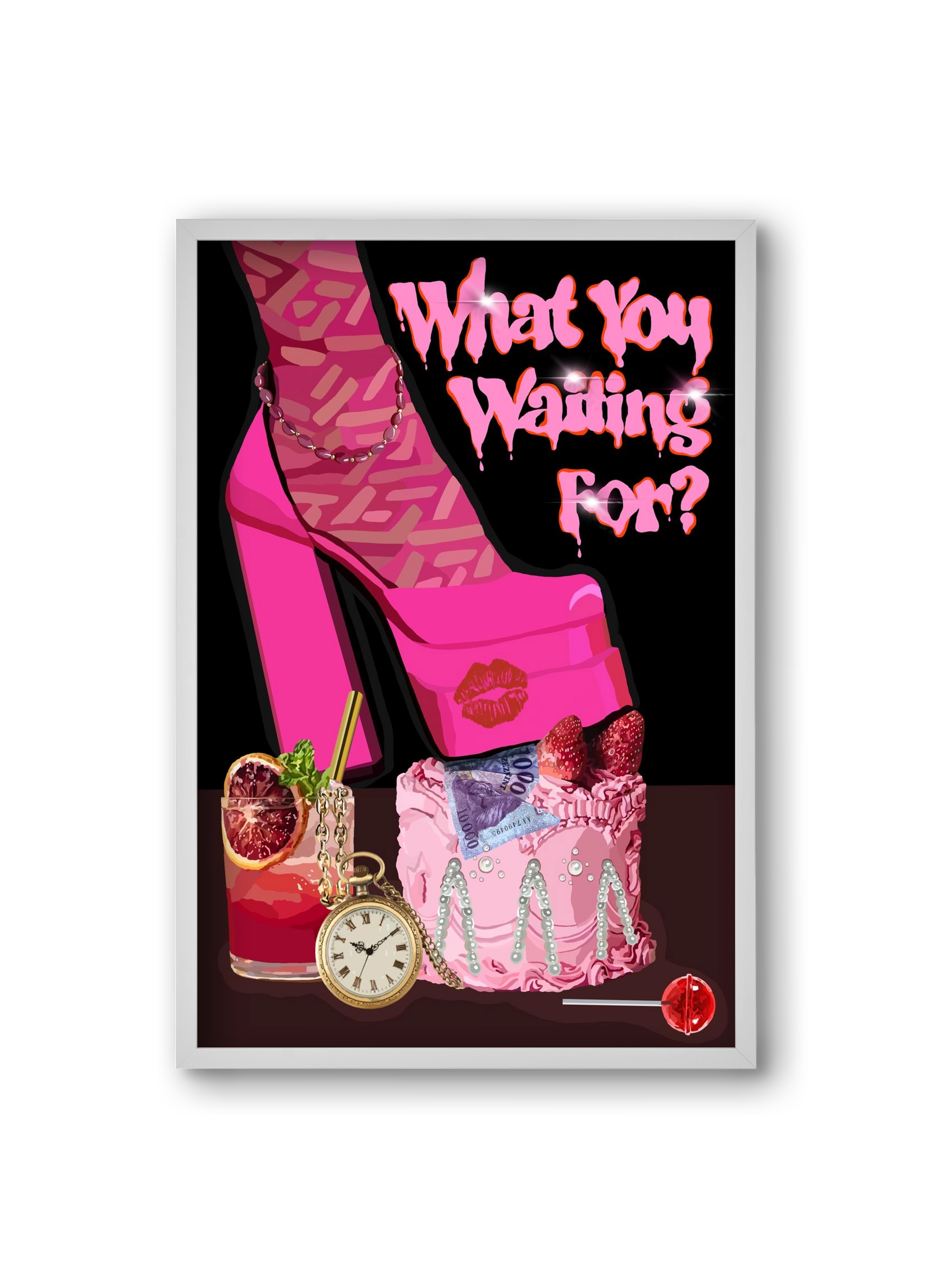 What you waiting for?, 20x30 cm (20x30 cm), Fehér keret