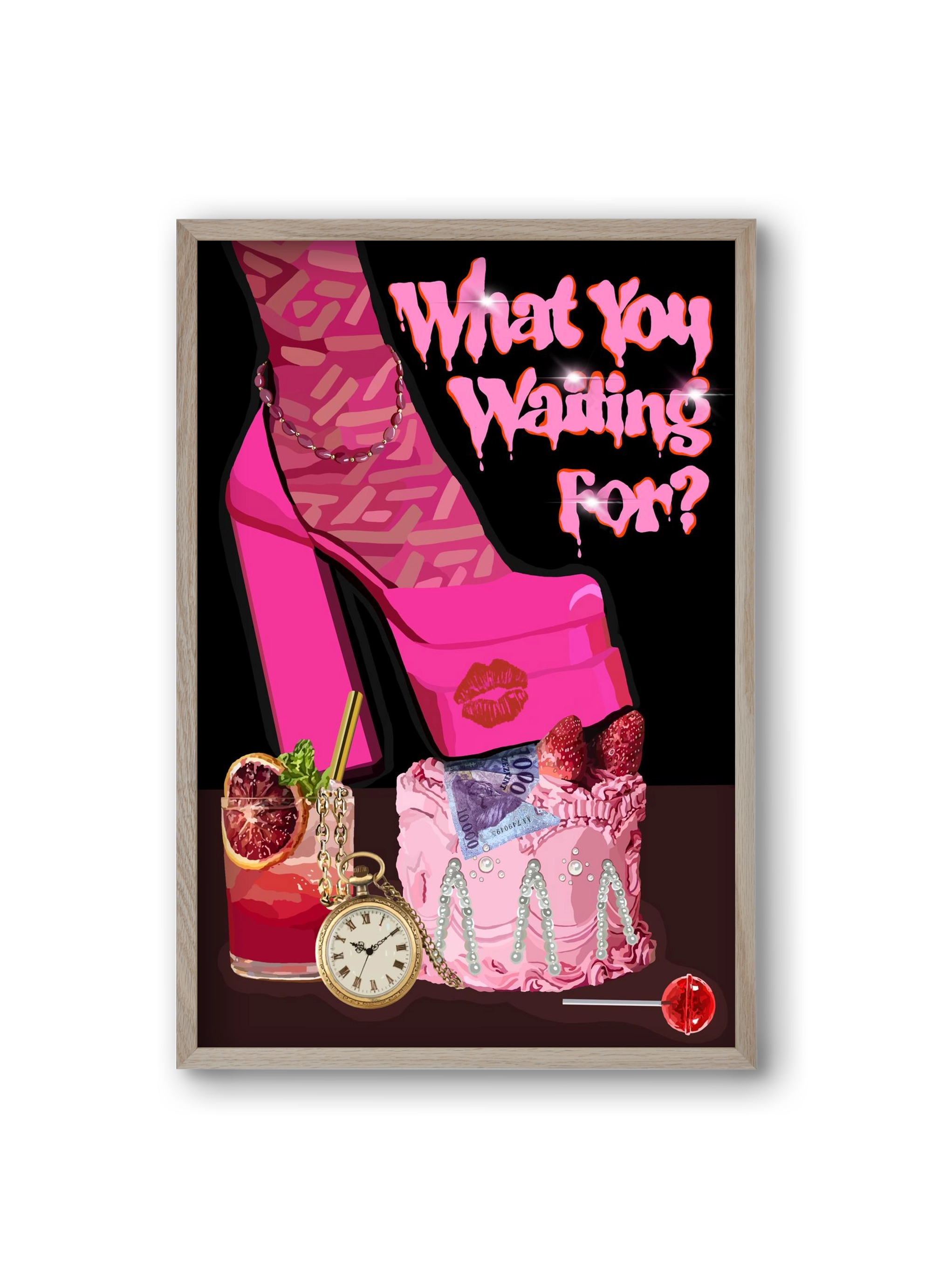 What you waiting for?, 20x30 cm (20x30 cm), Tölgy keret