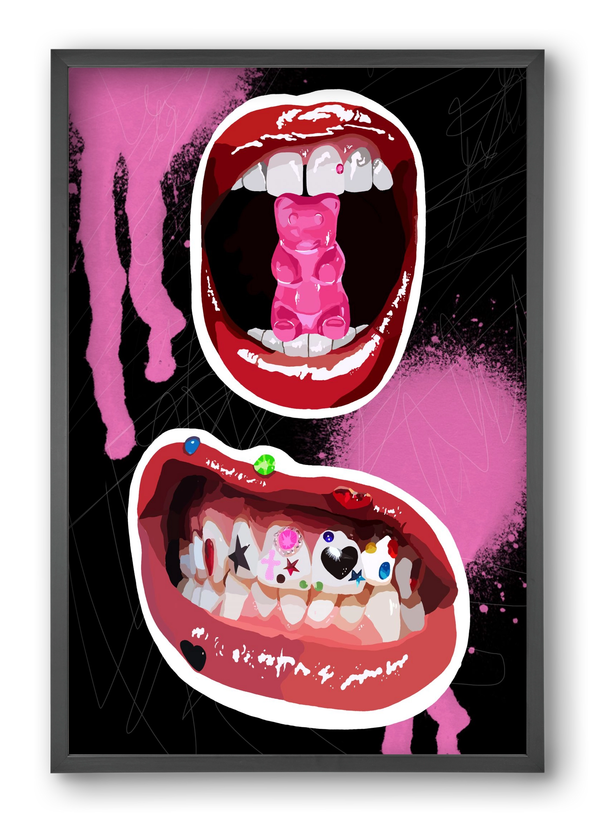 Gumimaci, 40x60 cm (40x60 cm), Fekete keret