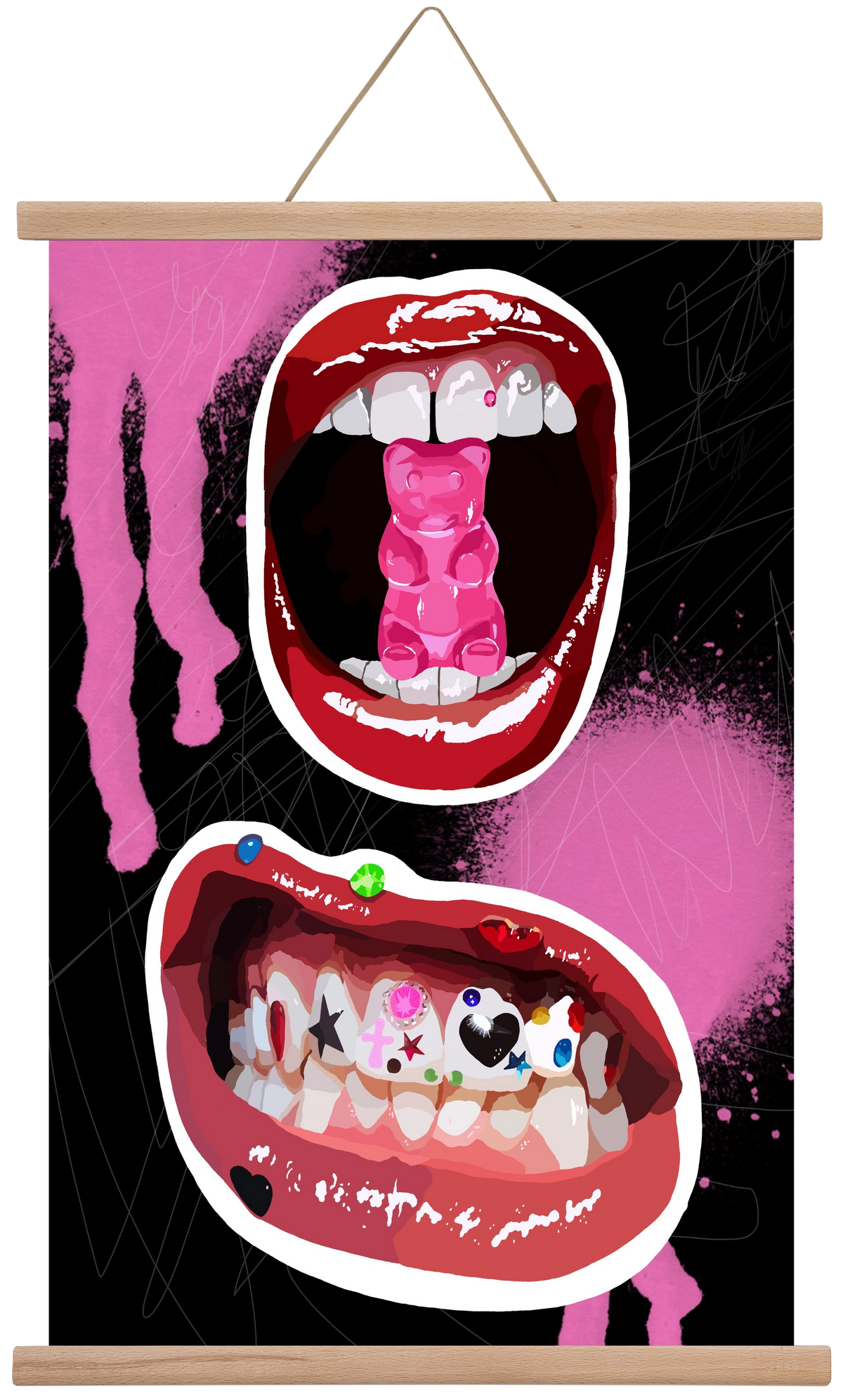 Gumimaci, 40x60 cm (40x60 cm), Tölgy akasztó