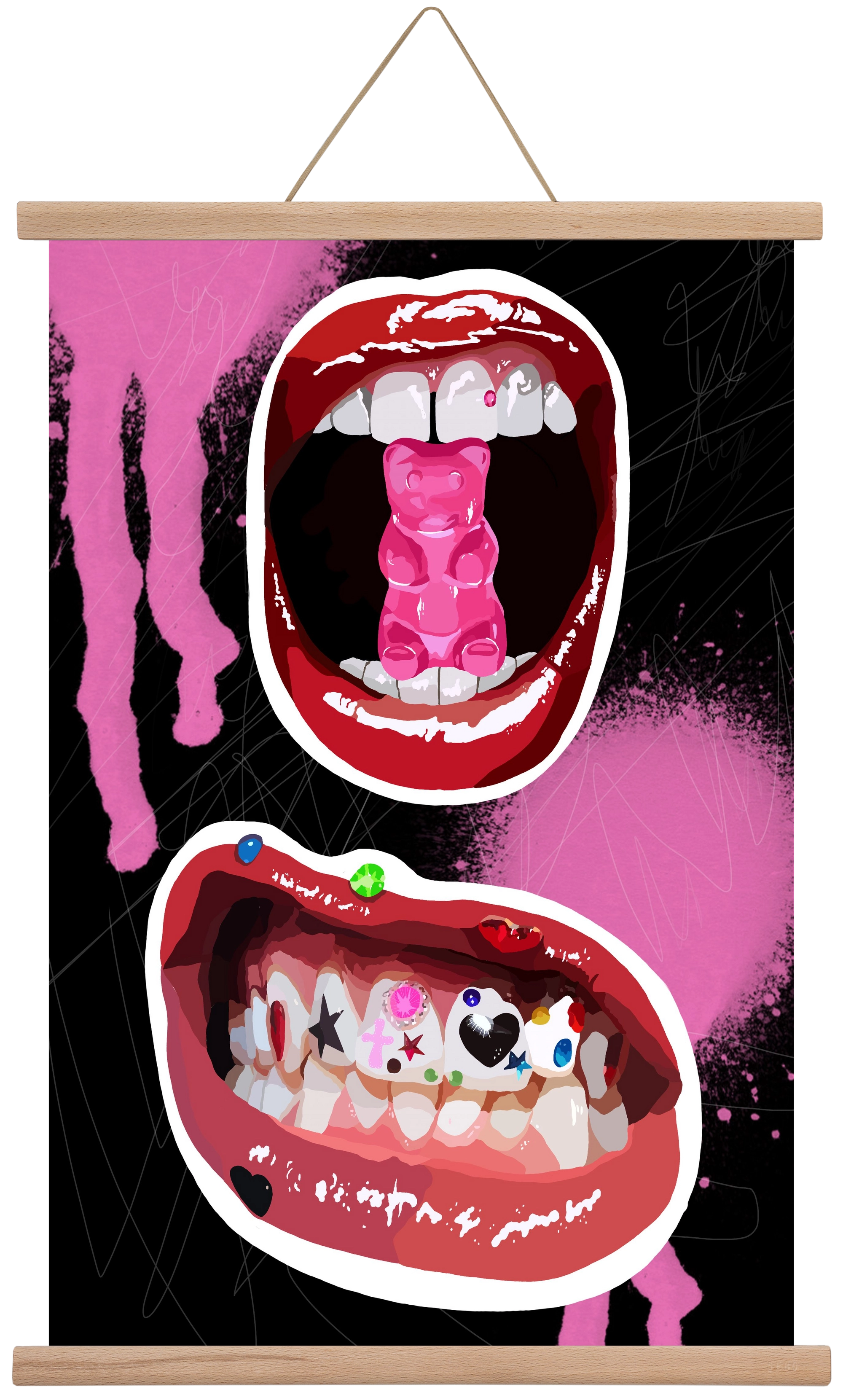 Gumimaci, 40x60 cm (40x60 cm), Tölgy akasztó