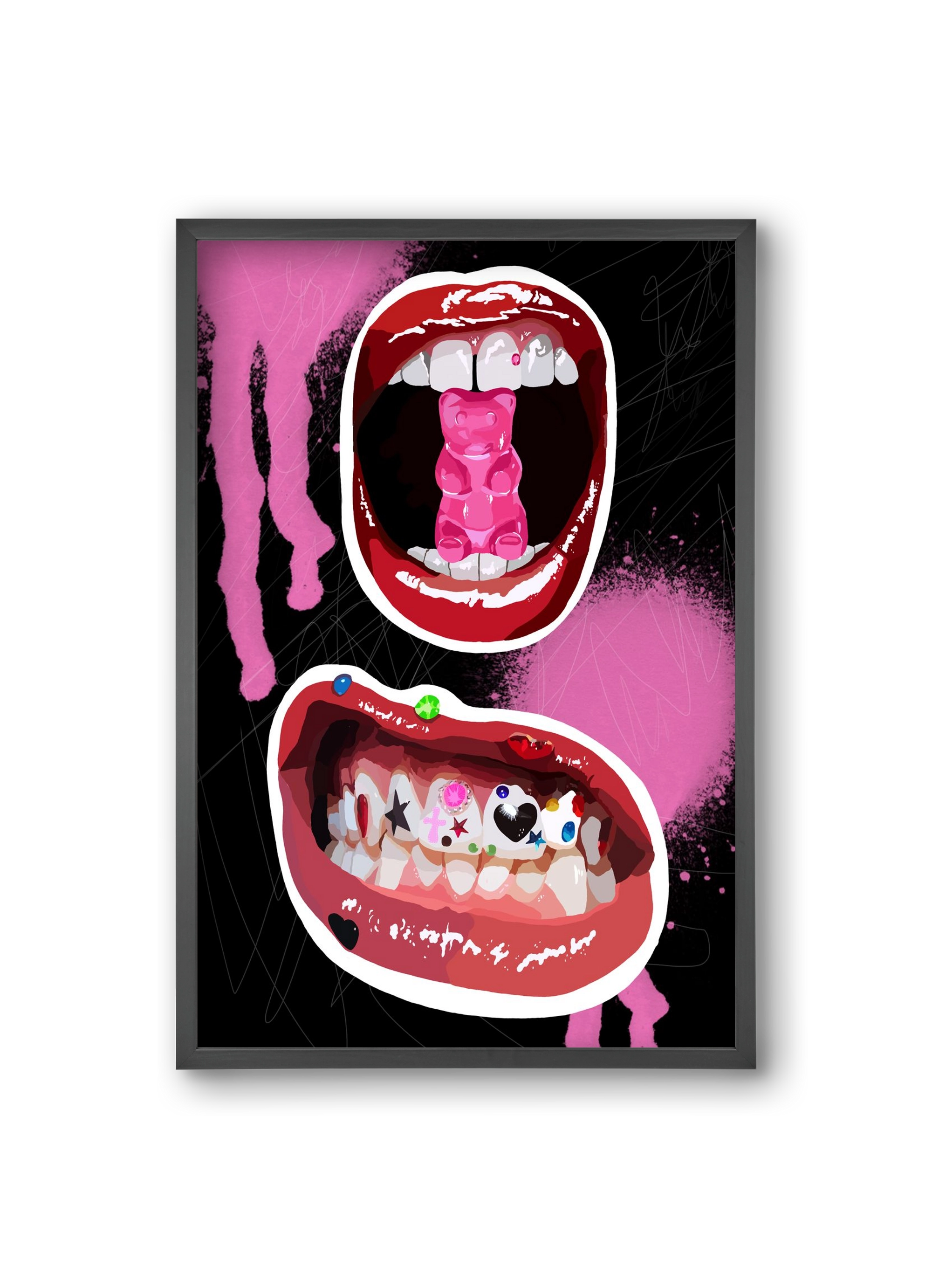 Gumimaci, 20x30 cm (20x30 cm), Fekete keret