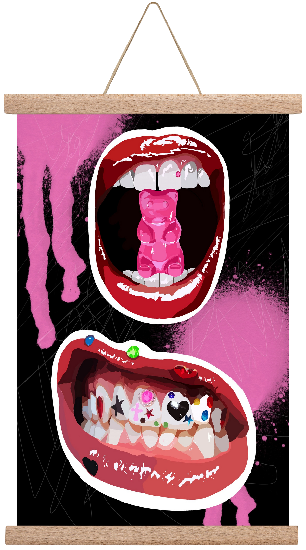 Gumimaci, 30x45 cm (30x45 cm), Tölgy akasztó