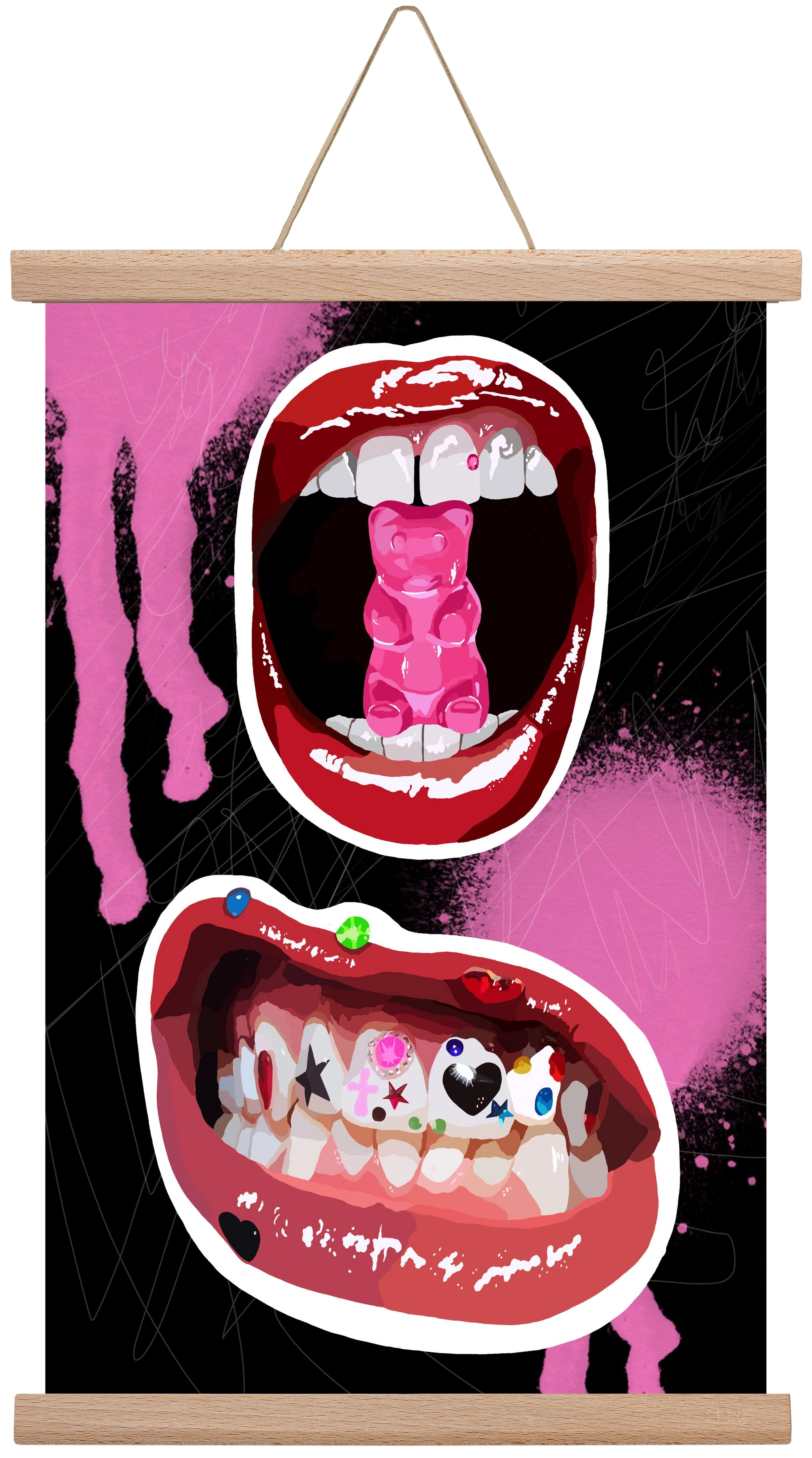 Gumimaci, 30x45 cm (30x45 cm), Tölgy akasztó