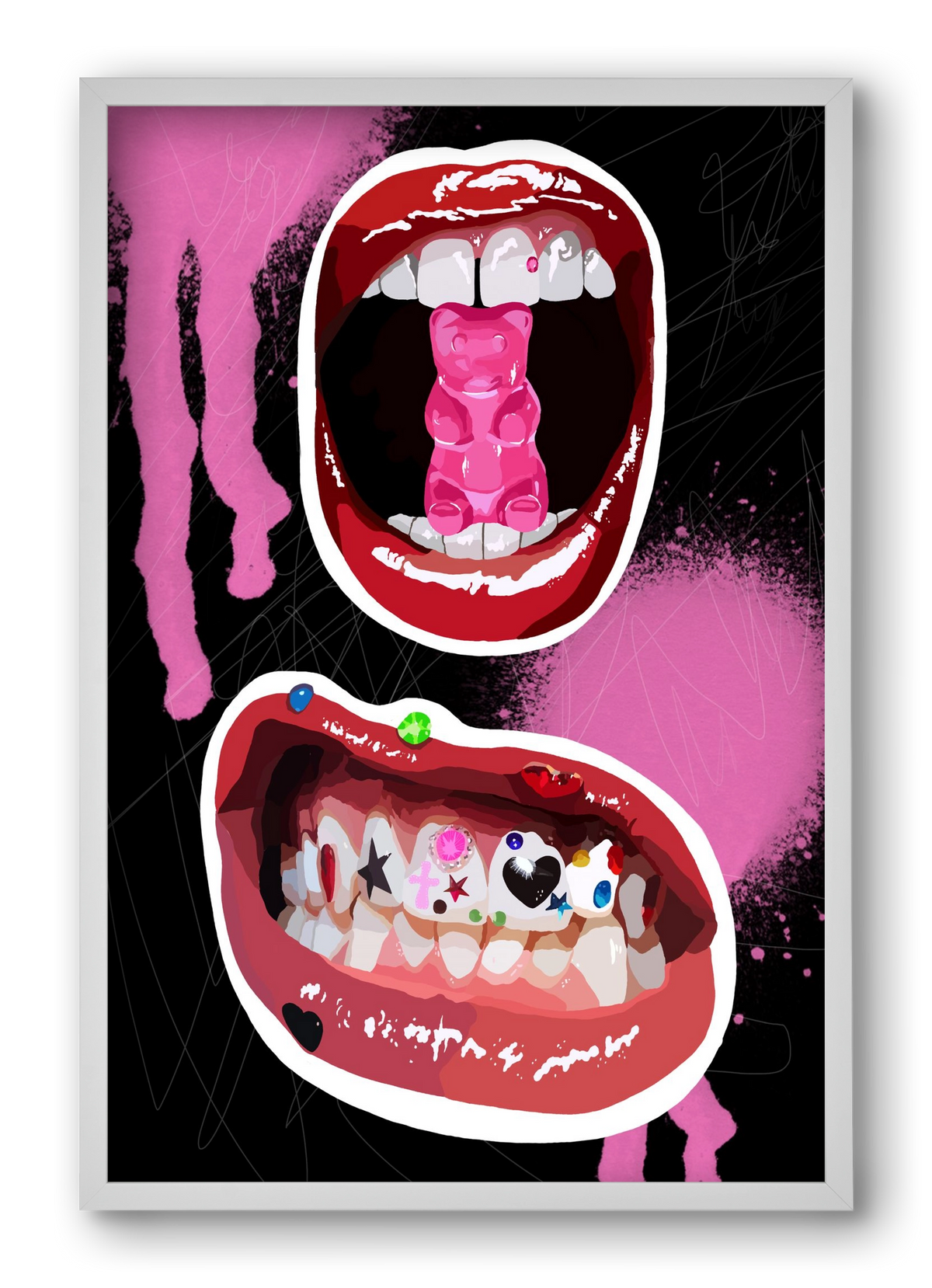 Gumimaci, 40x60 cm (40x60 cm), Fehér keret