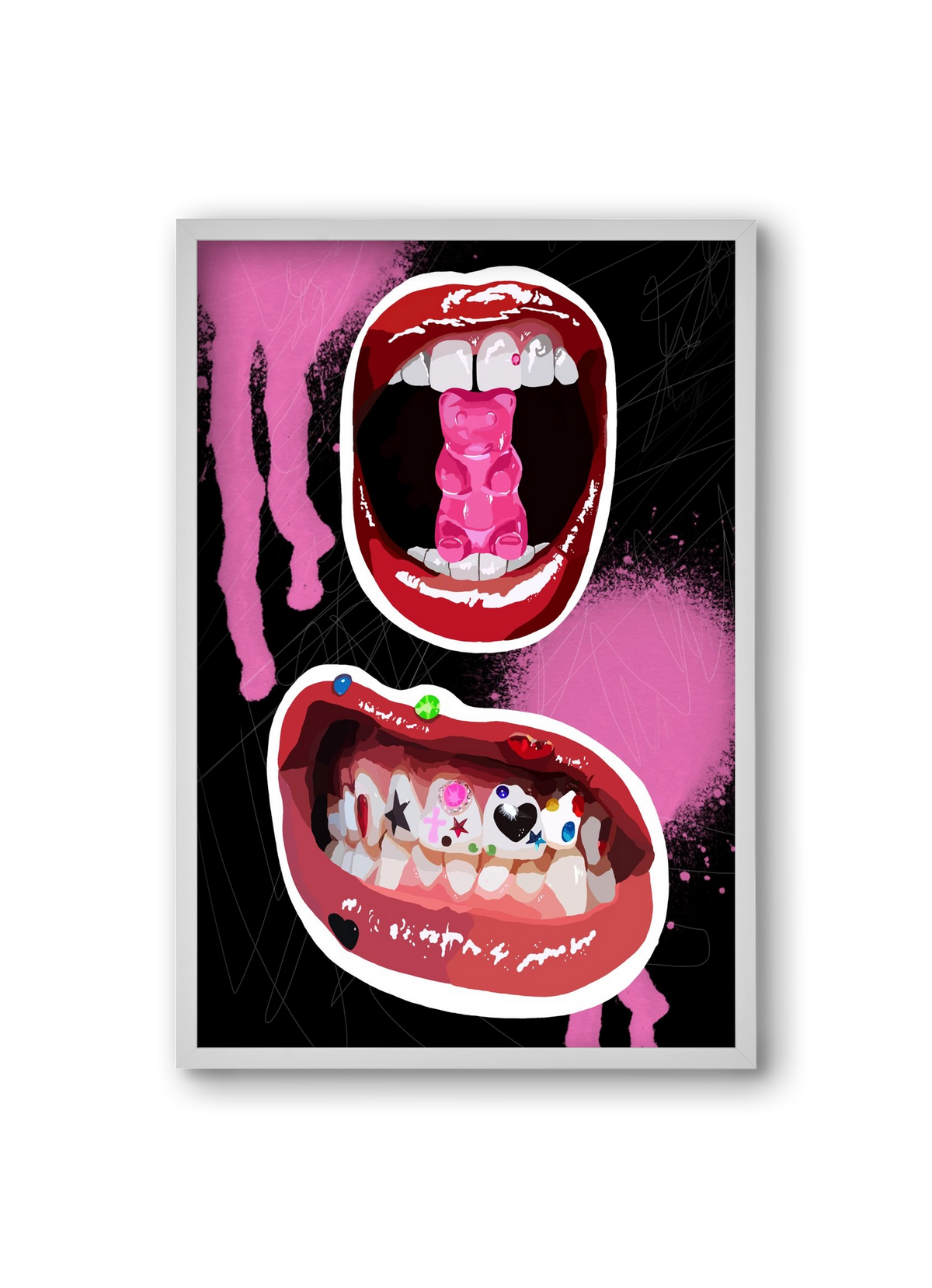 Gumimaci, 20x30 cm (20x30 cm), Fehér keret