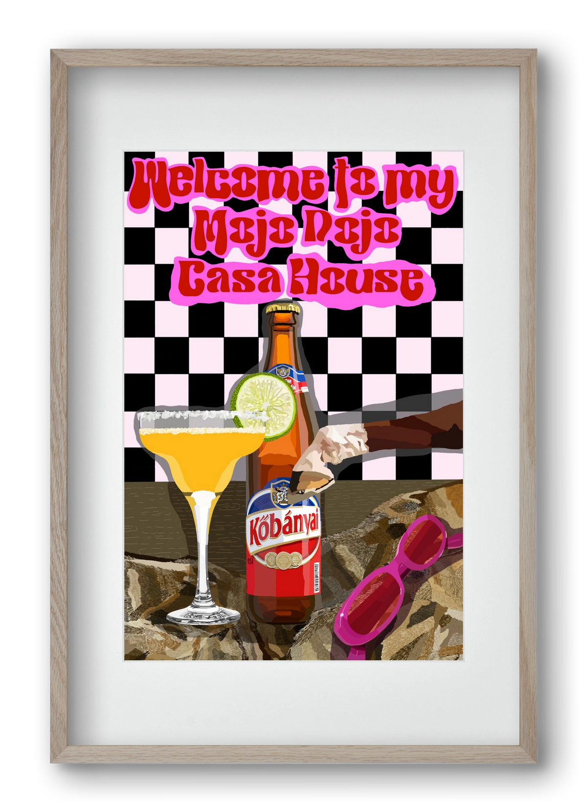 Mojo Dojo Casa House, 40x60 cm (30x45 cm), Tölgy keret, paszpartuval