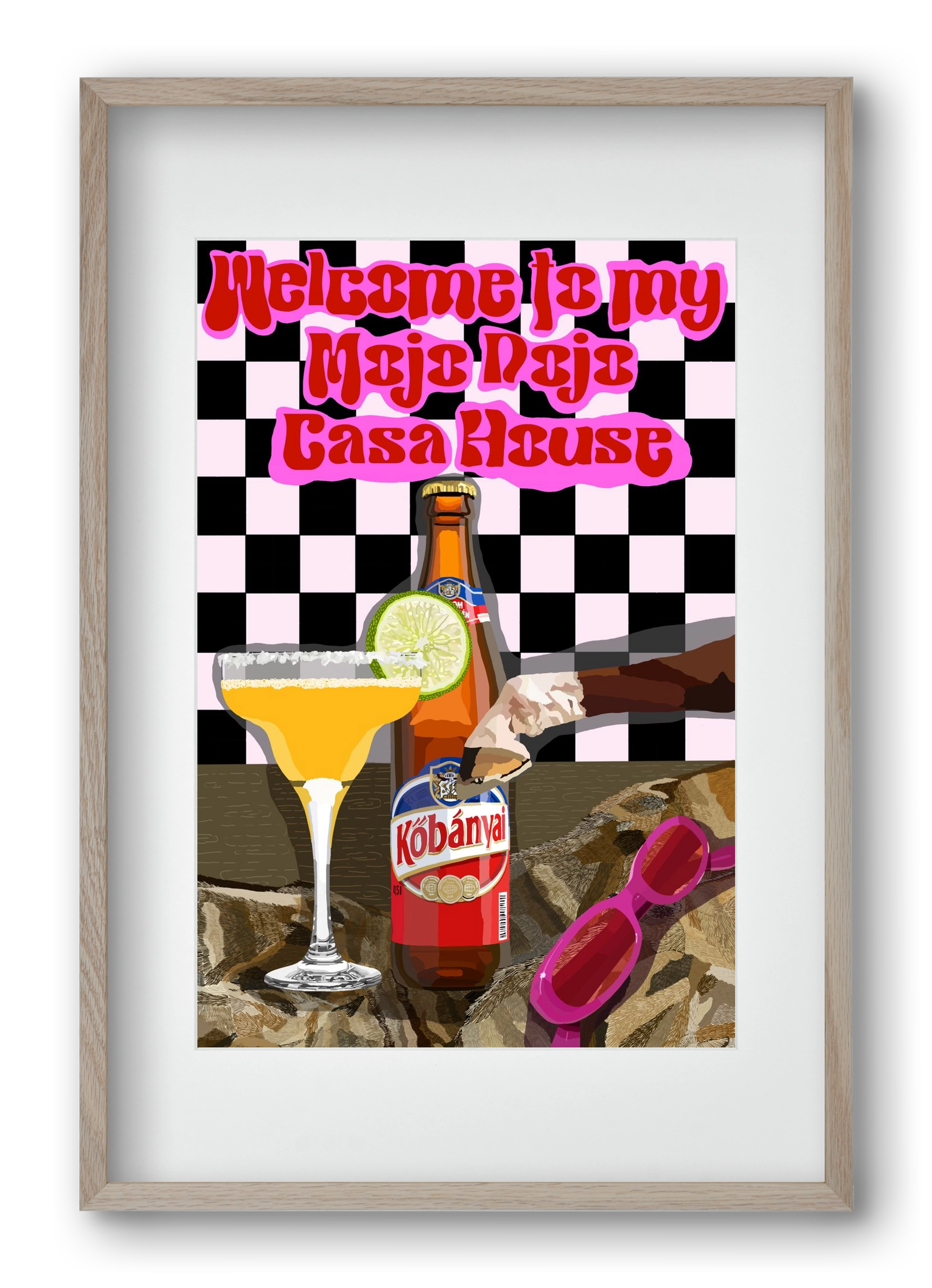 Mojo Dojo Casa House, 40x60 cm (30x45 cm), Tölgy keret, paszpartuval