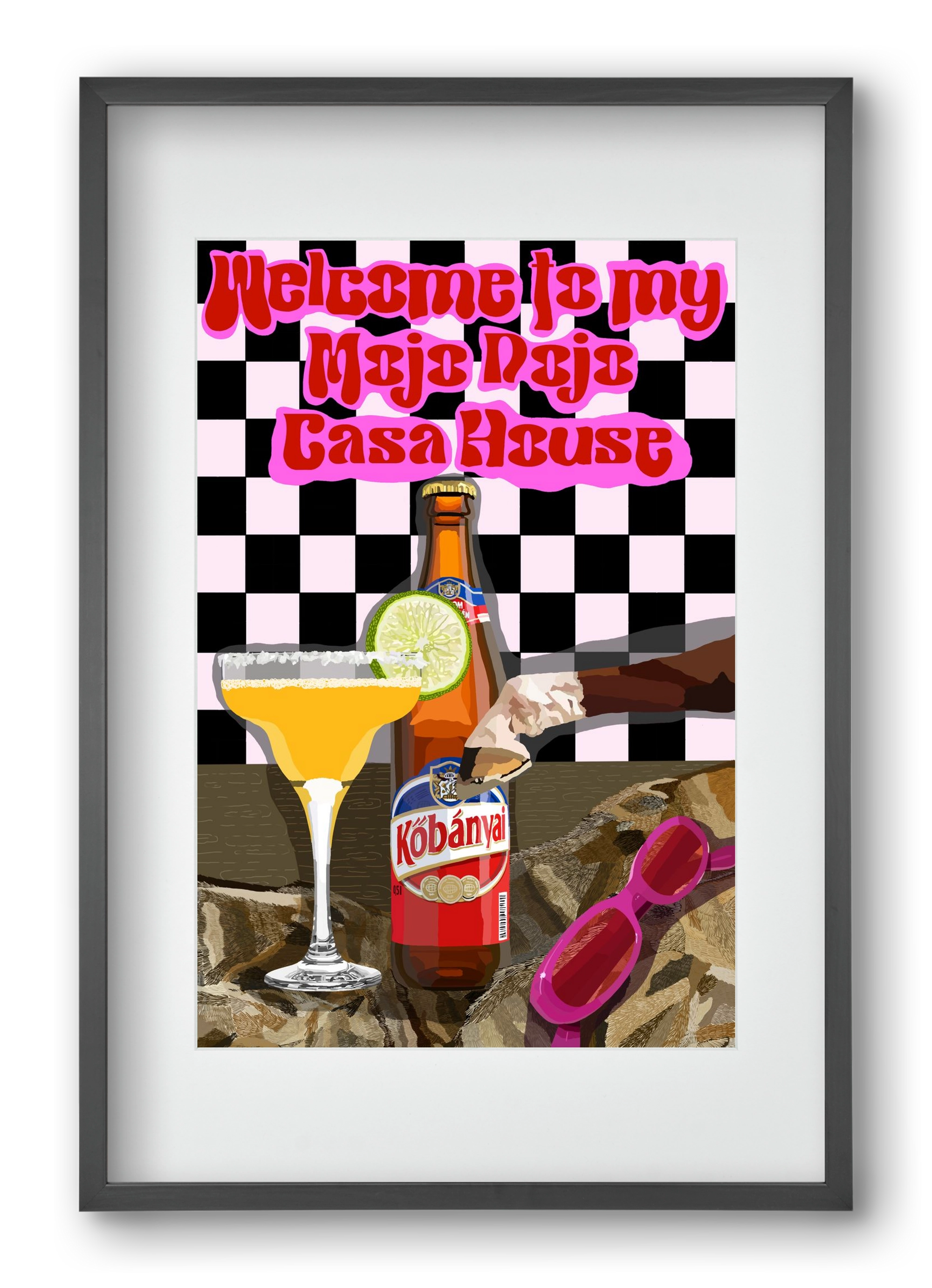 Mojo Dojo Casa House, 40x60 cm (30x45 cm), Fekete keret, paszpartuval