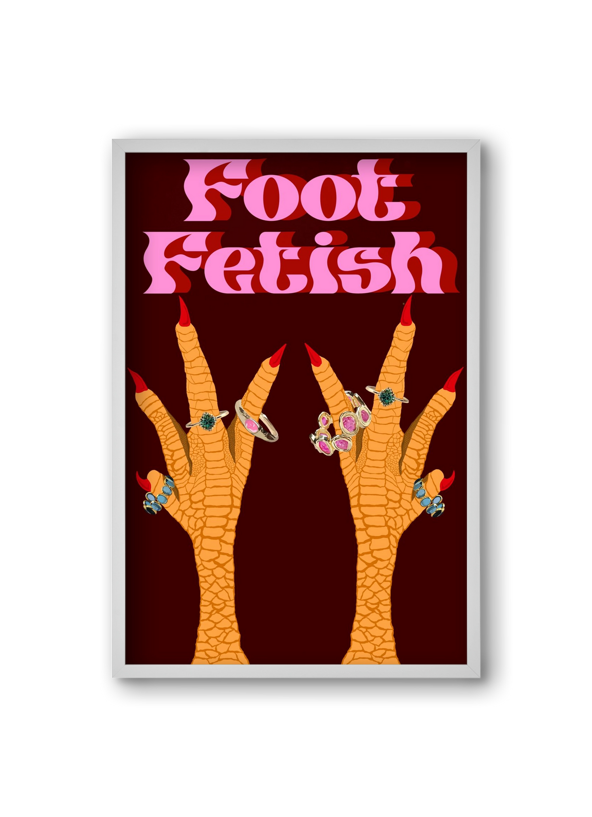 Foot Fetish, 20x30 cm (20x30 cm), Fehér keret