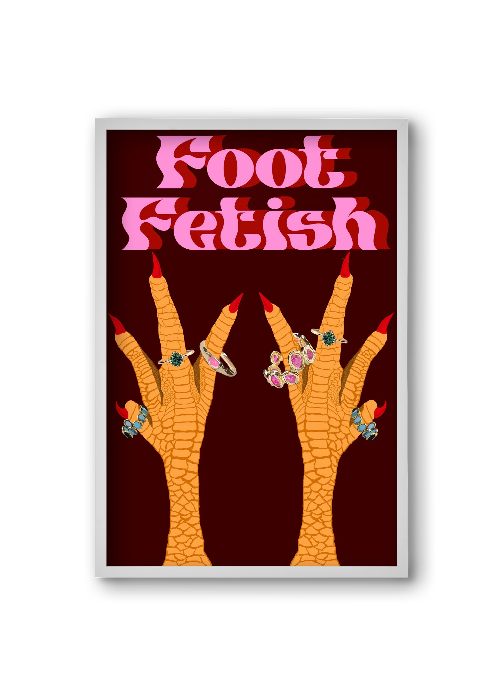 Foot Fetish, 20x30 cm (20x30 cm), Fehér keret