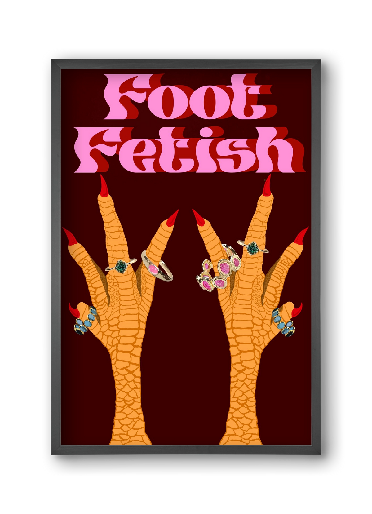 Foot Fetish, 30x45 cm (30x45 cm), Fekete keret