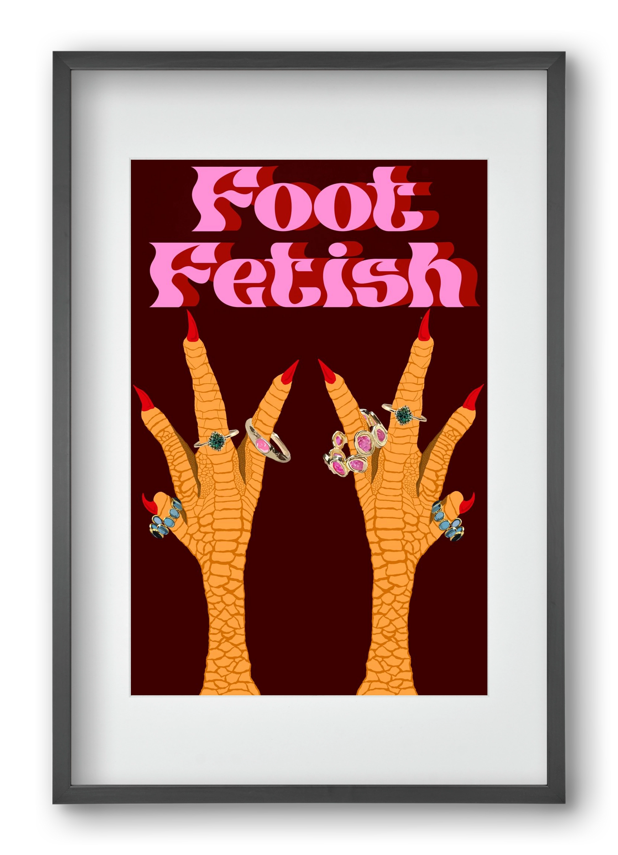 Foot Fetish, 40x60 cm (30x45 cm), Fekete keret, paszpartuval