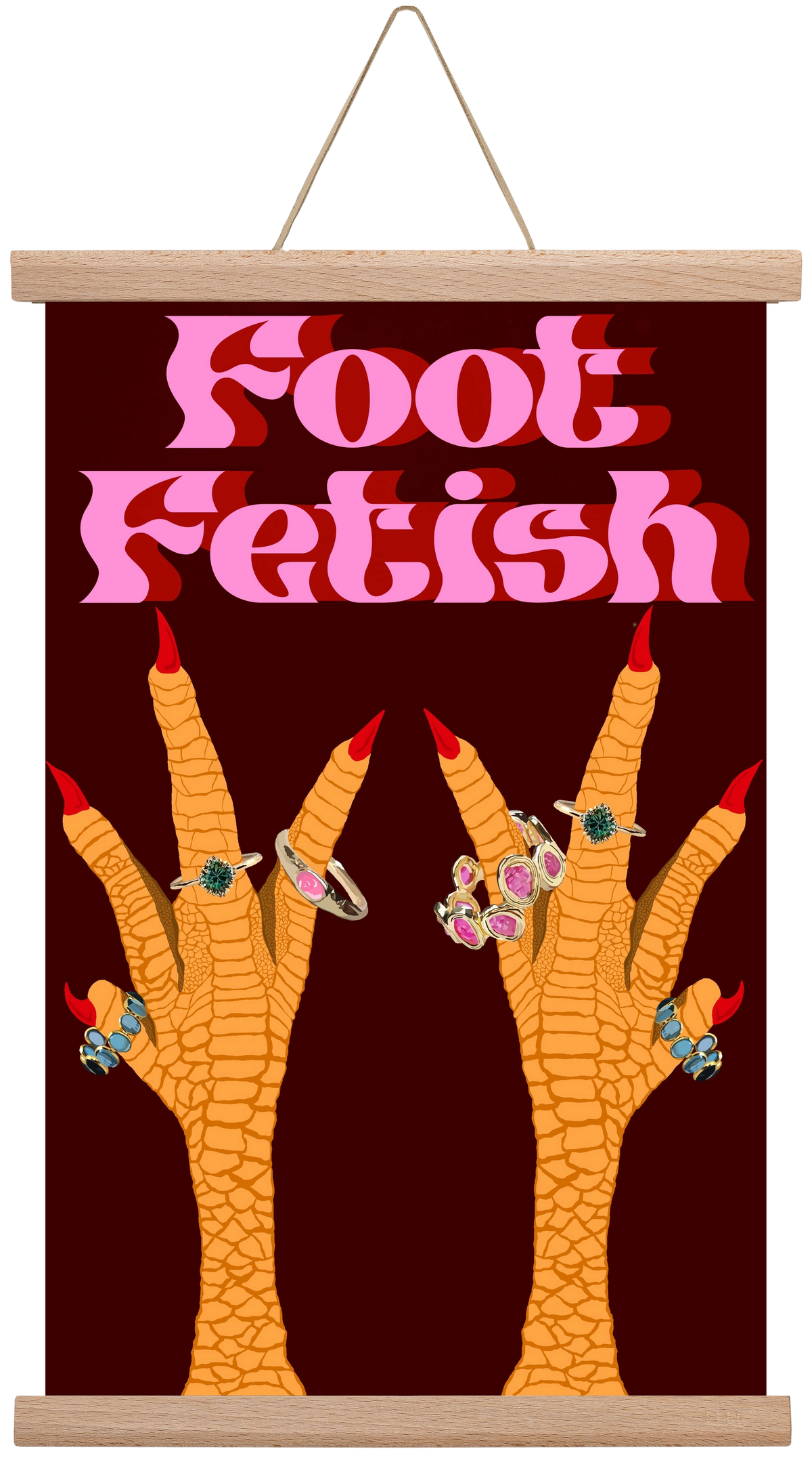 Foot Fetish, 30x45 cm (30x45 cm), Tölgy akasztó