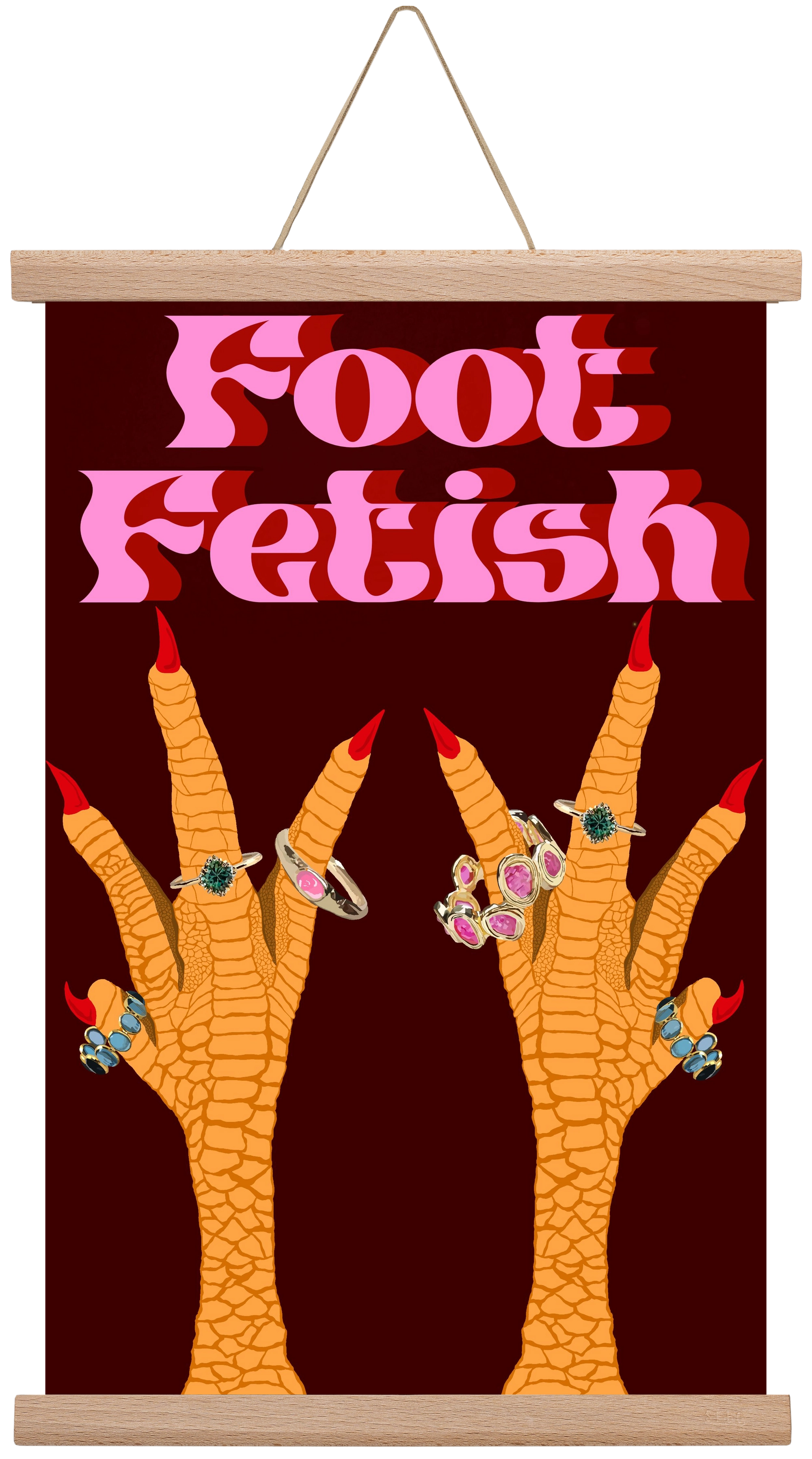 Foot Fetish, 30x45 cm (30x45 cm), Tölgy akasztó