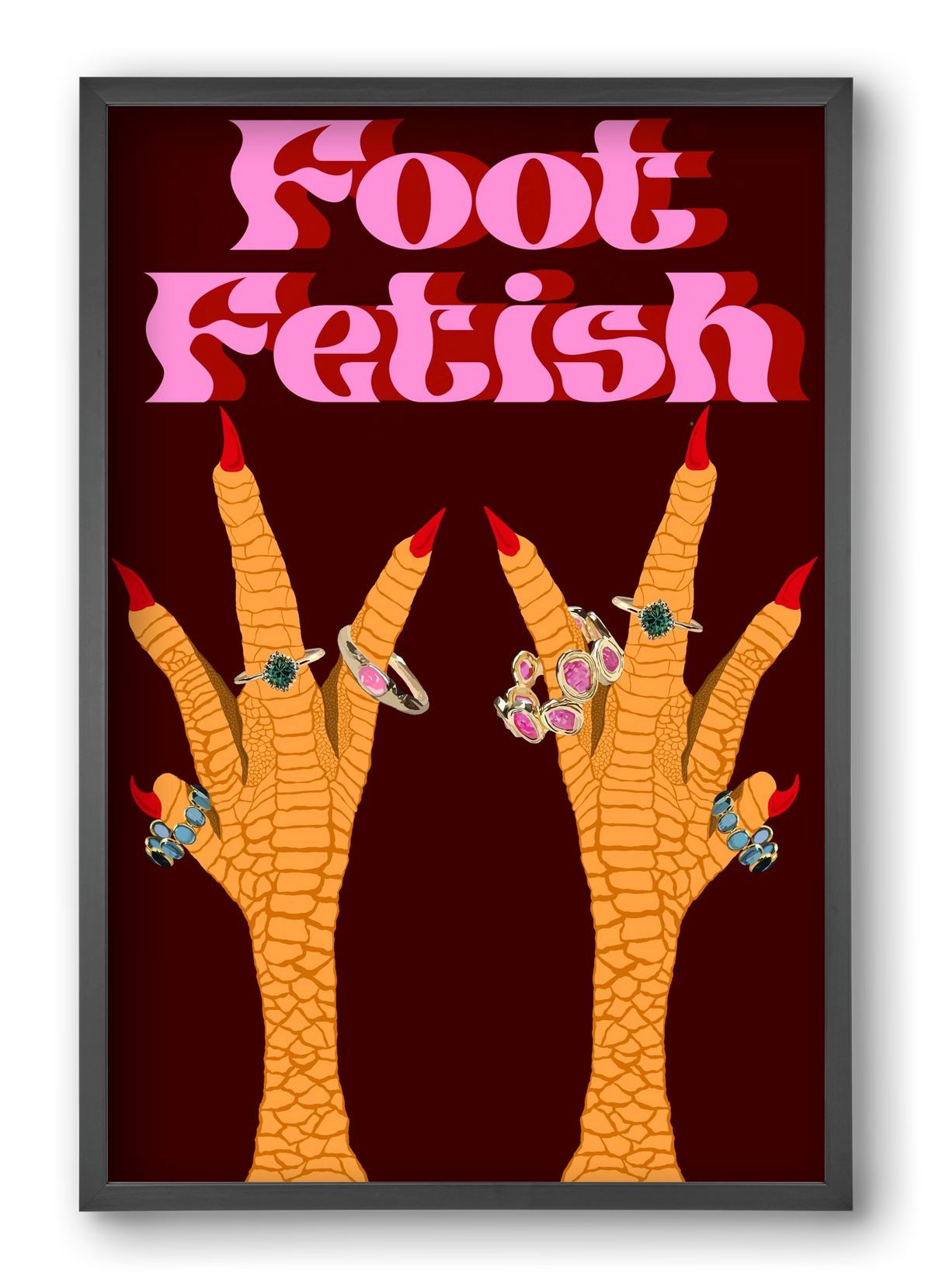 Foot Fetish, 40x60 cm (40x60 cm), Fekete keret