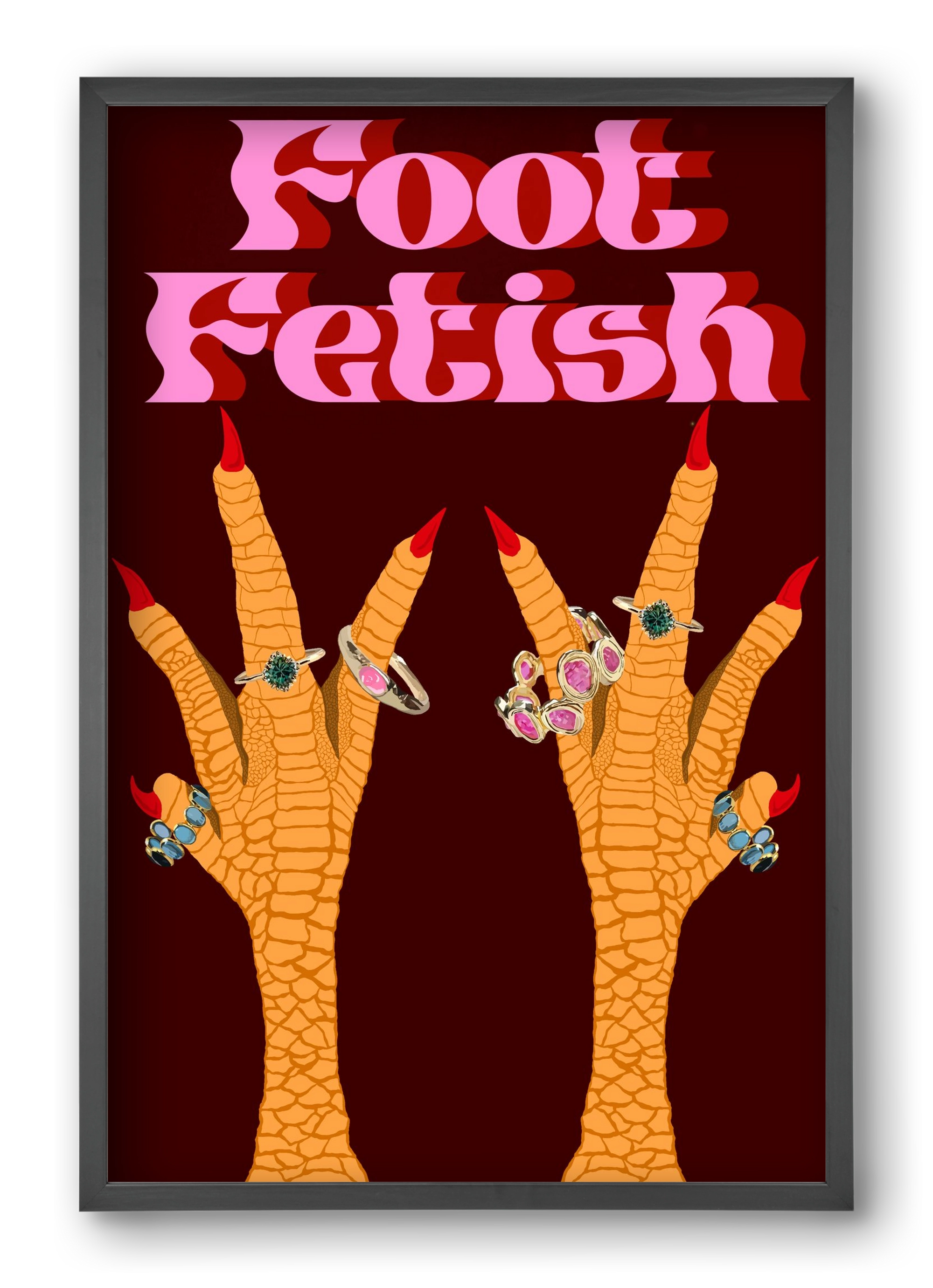 Foot Fetish, 40x60 cm (40x60 cm), Fekete keret