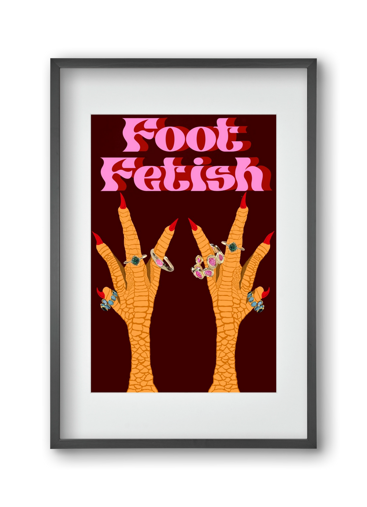 Foot Fetish, 30x45 cm (20x30 cm), Fekete keret, paszpartuval