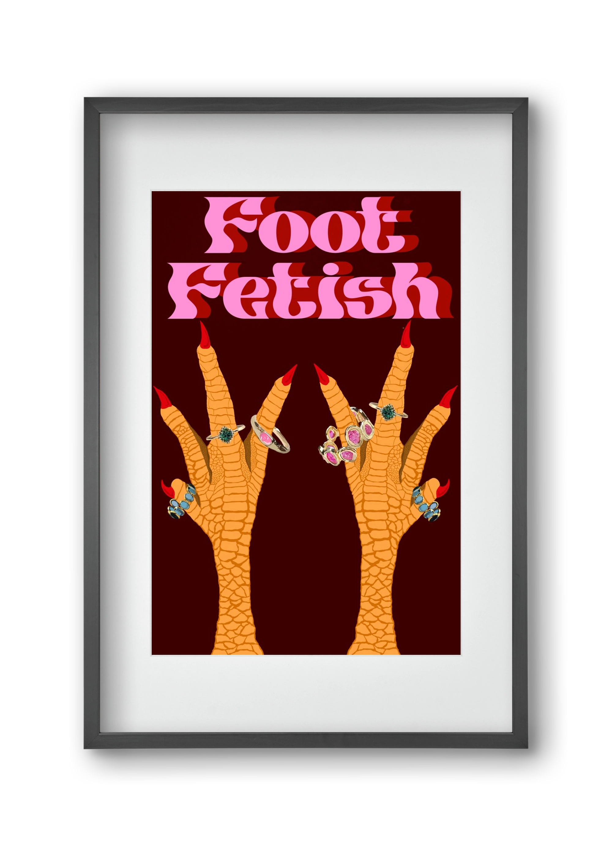 Foot Fetish, 30x45 cm (20x30 cm), Fekete keret, paszpartuval