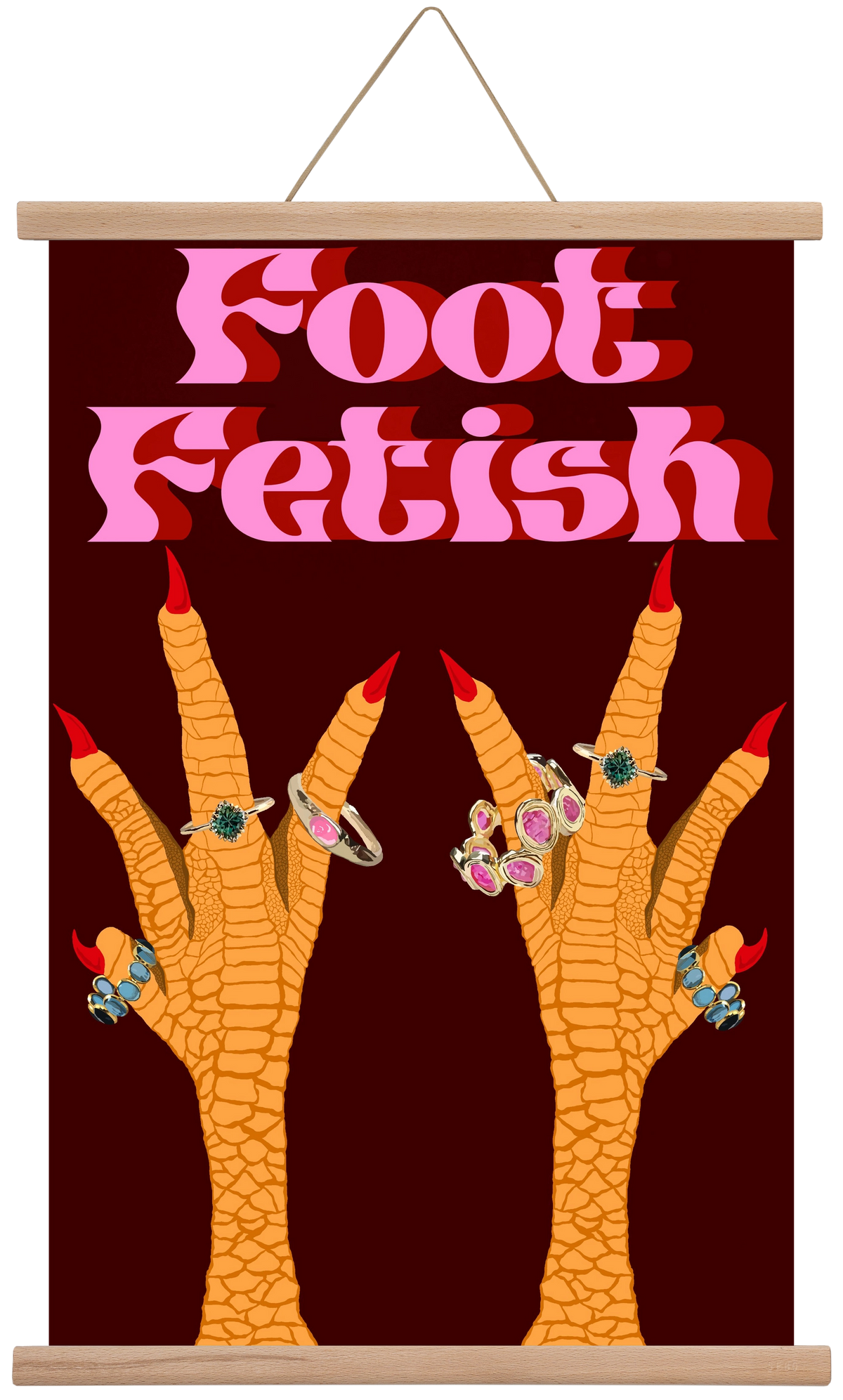 Foot Fetish, 40x60 cm (40x60 cm), Tölgy akasztó