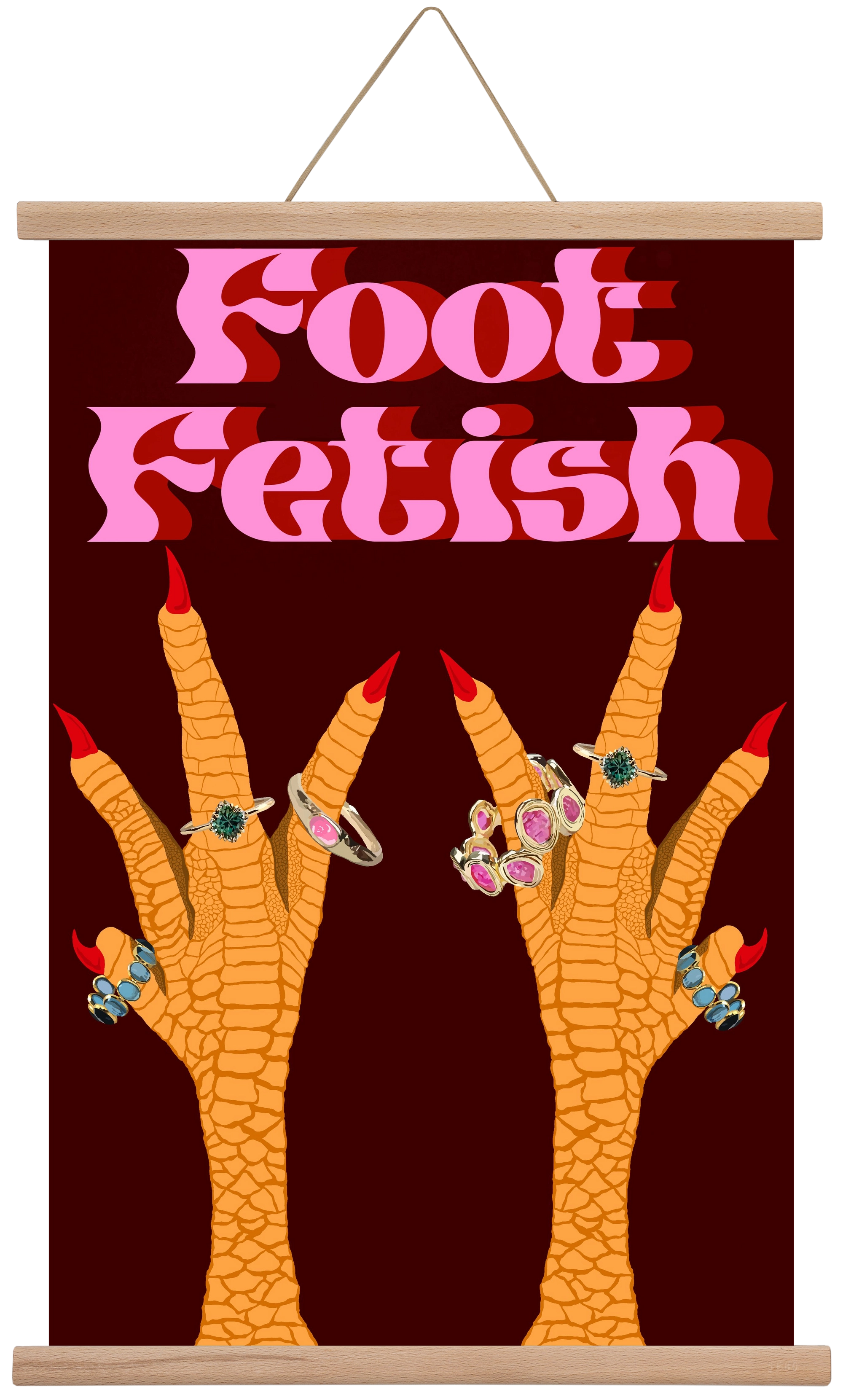 Foot Fetish, 40x60 cm (40x60 cm), Tölgy akasztó