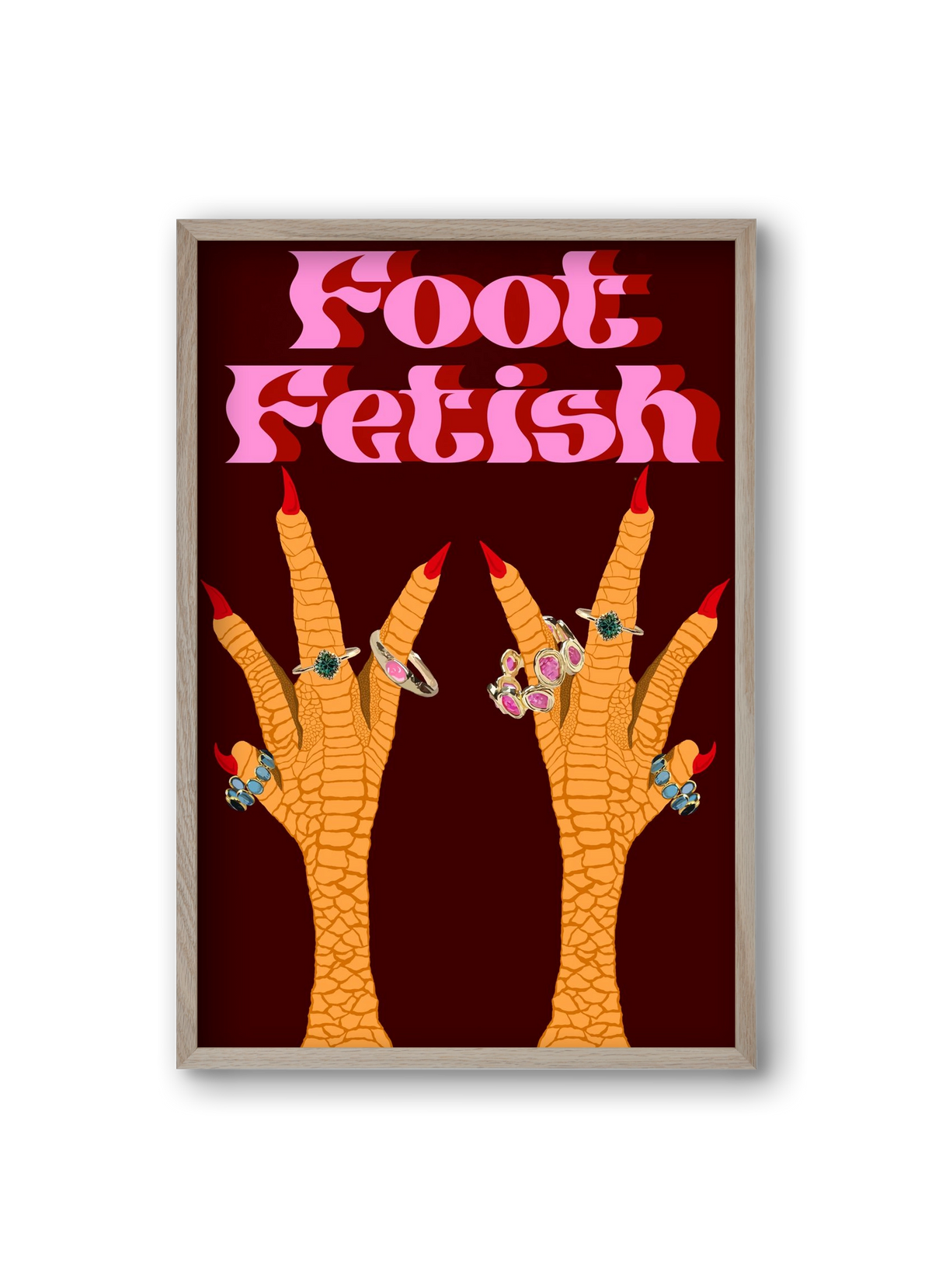 Foot Fetish, 20x30 cm (20x30 cm), Tölgy keret