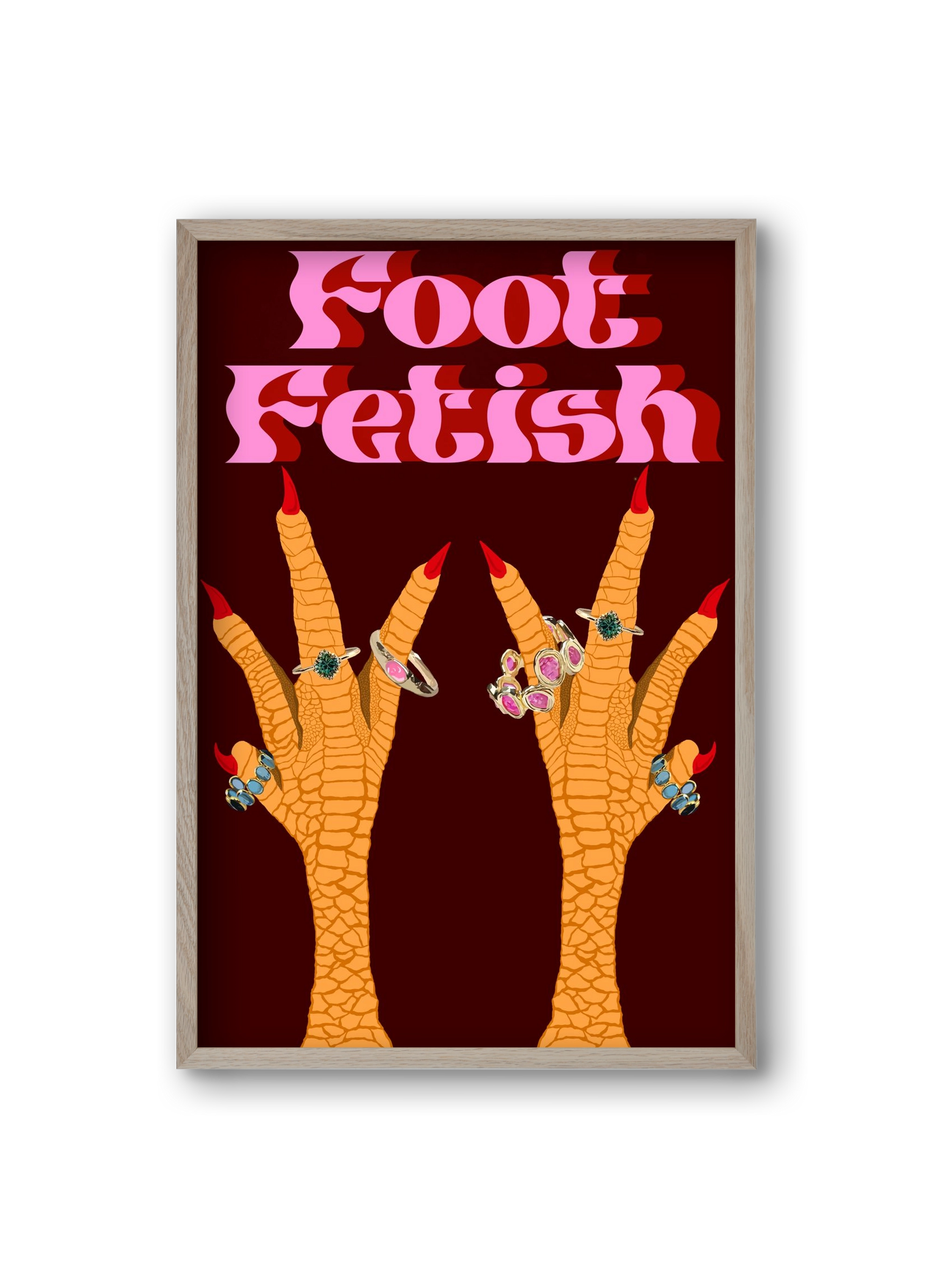 Foot Fetish, 20x30 cm (20x30 cm), Tölgy keret